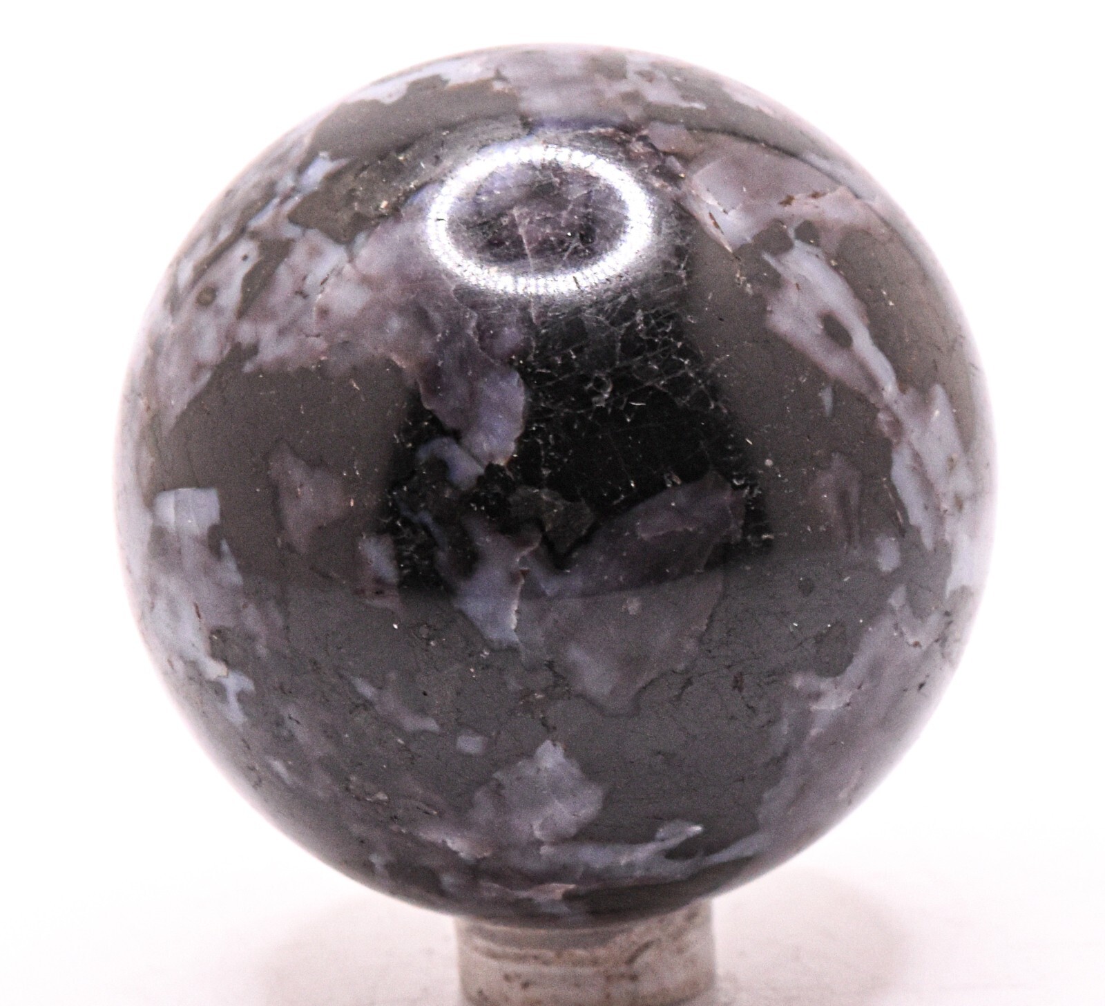 2.1″ Indigo Gabbro Mystic Merlinite Sphere Polished Natural Mineral – Madagascar