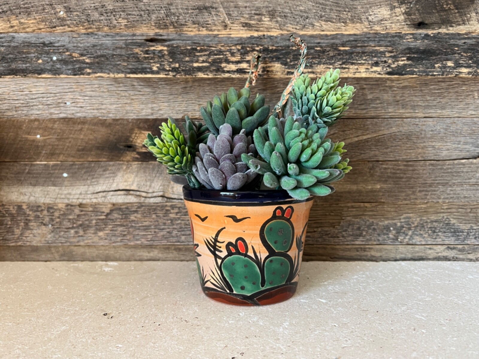 Handcrafted MINI Talavera Clay Planter Hand Painted