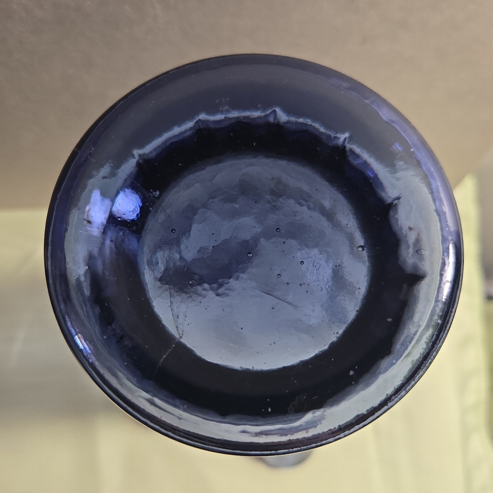 Smoky blue vase.9.5in Tall, 6.5 w.