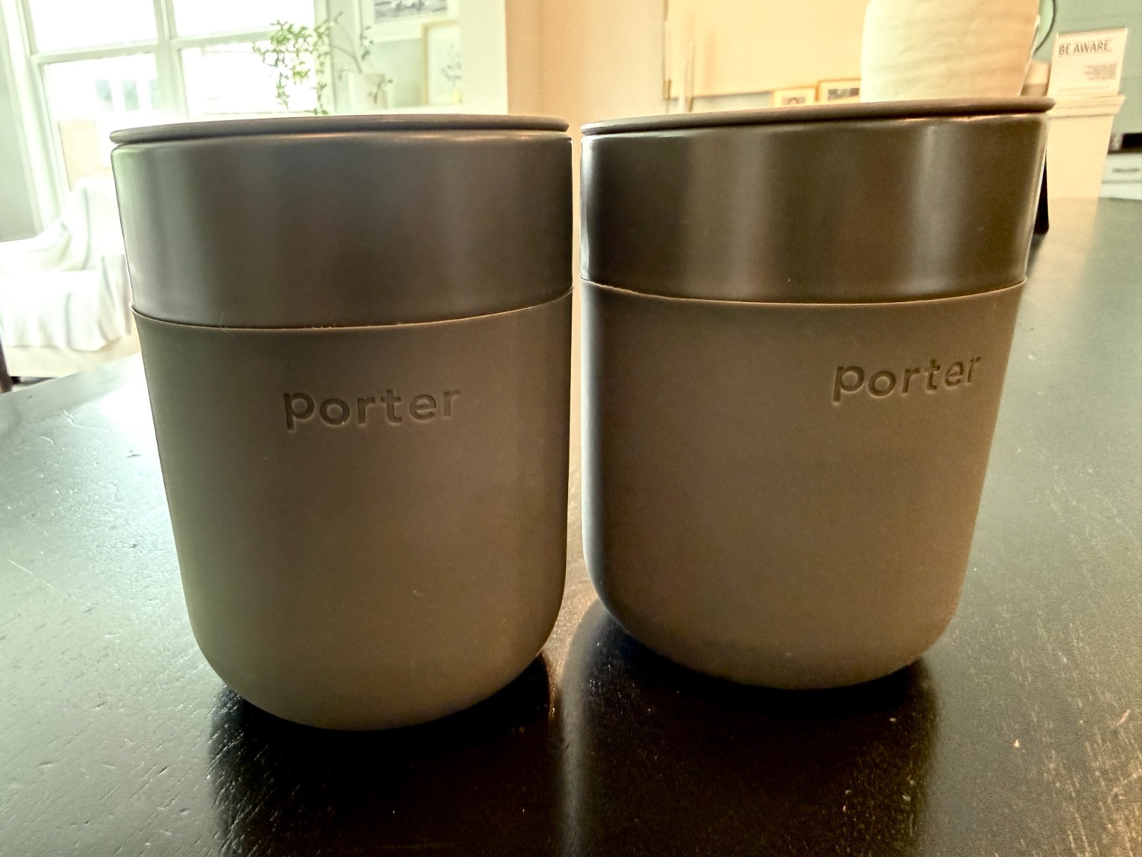 Porter „Google Detroit“ Branded Rubber Coated Drink Mugs – Set of Two (2)