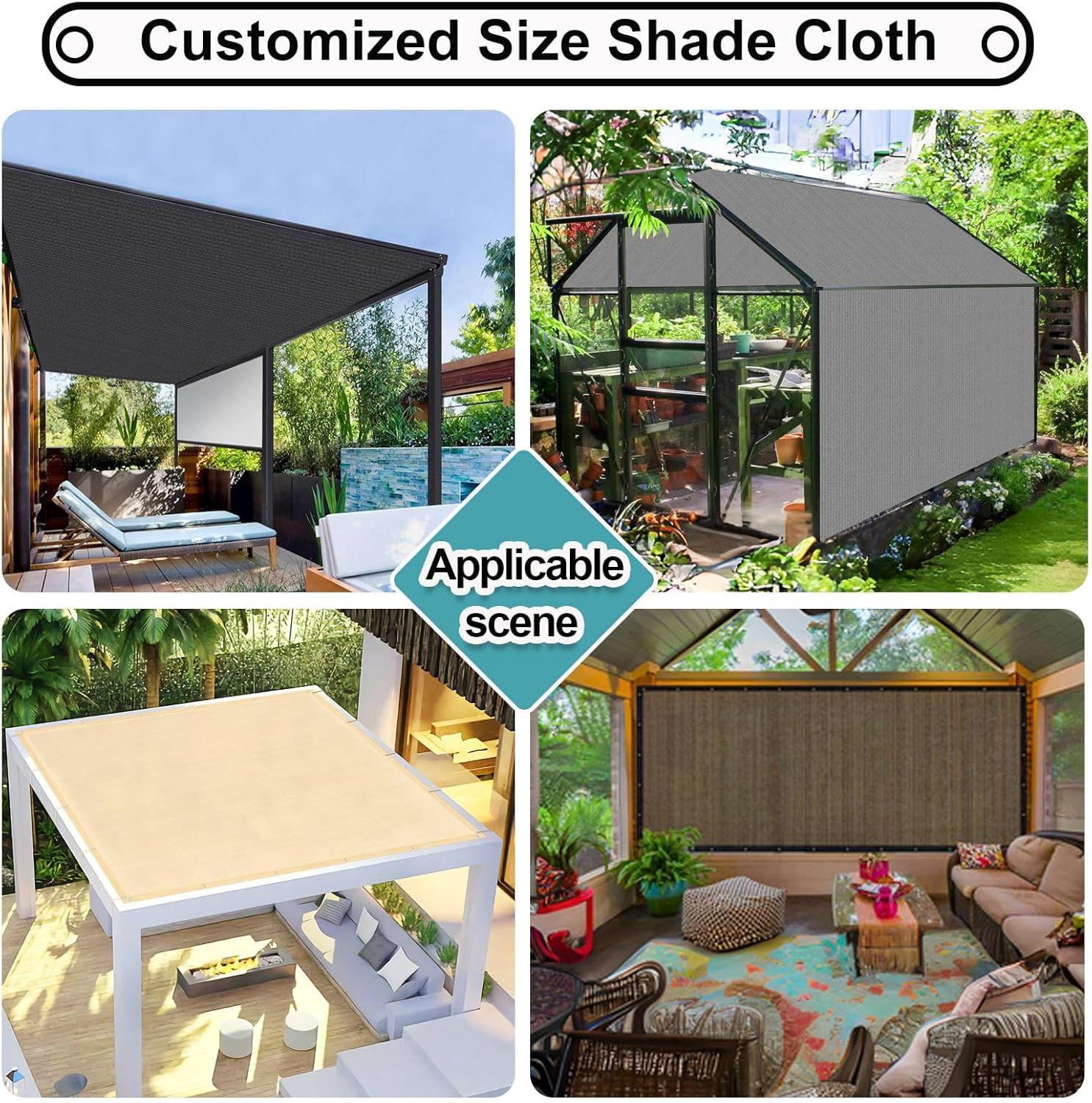Outdoor Sun Shade Mesh Cover Sail Canopy Shelter Patio Yard Pool UV Protection