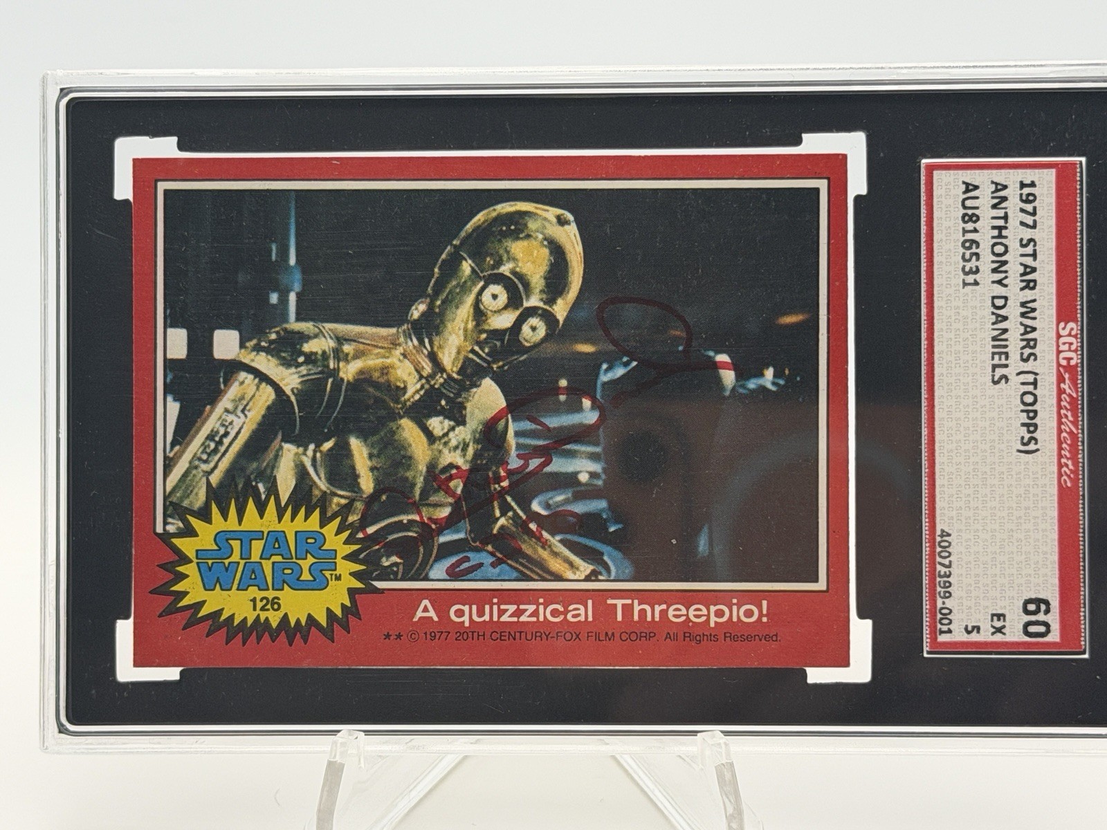 Topps 1977 Star Wars C-3PO A Quizzical Threepio! Auto Anthony Daniels #126 SGC