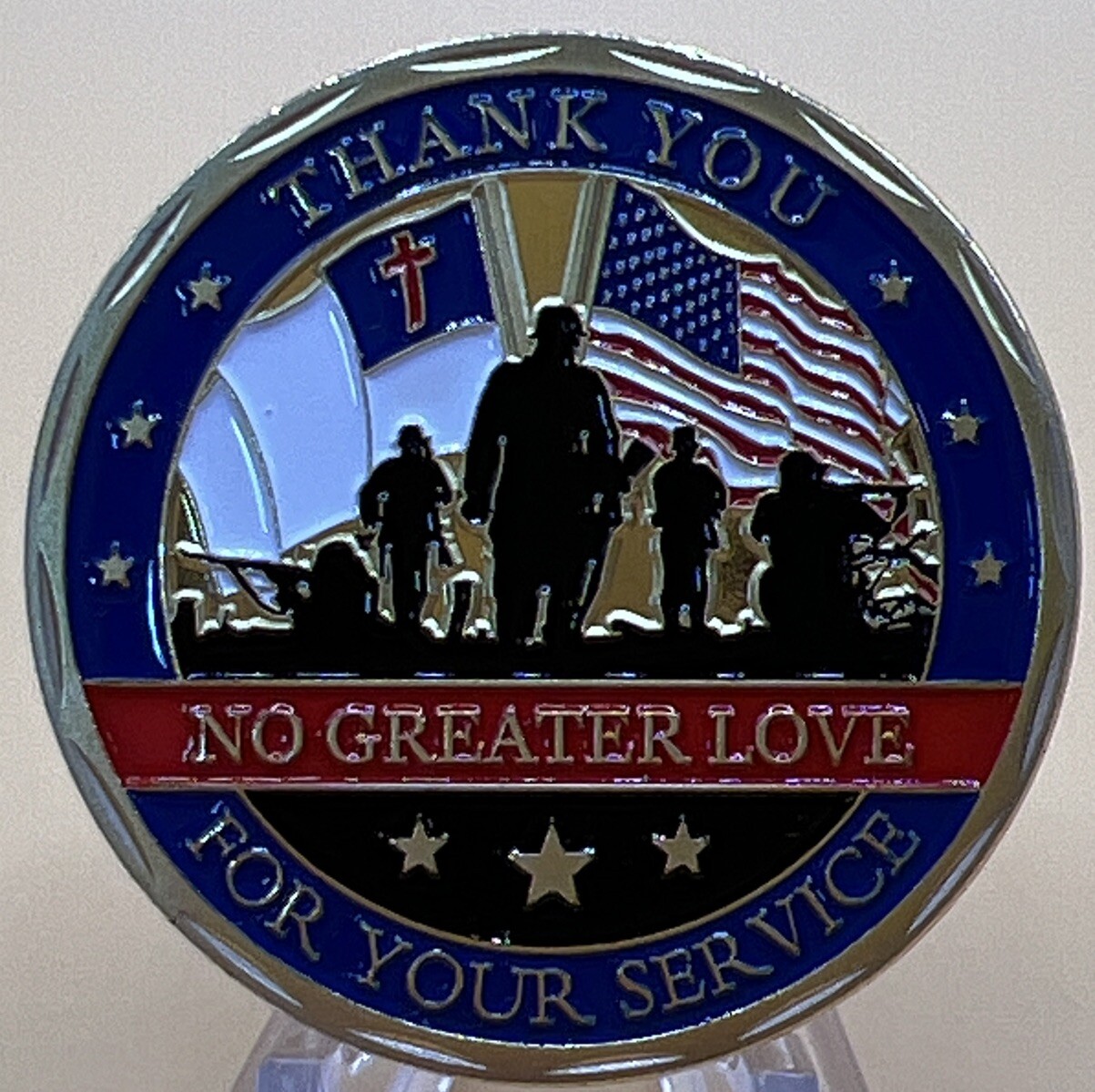 * “Thank You Veteran for Your Service”Challenge Coin To Honor Vets John 15;13