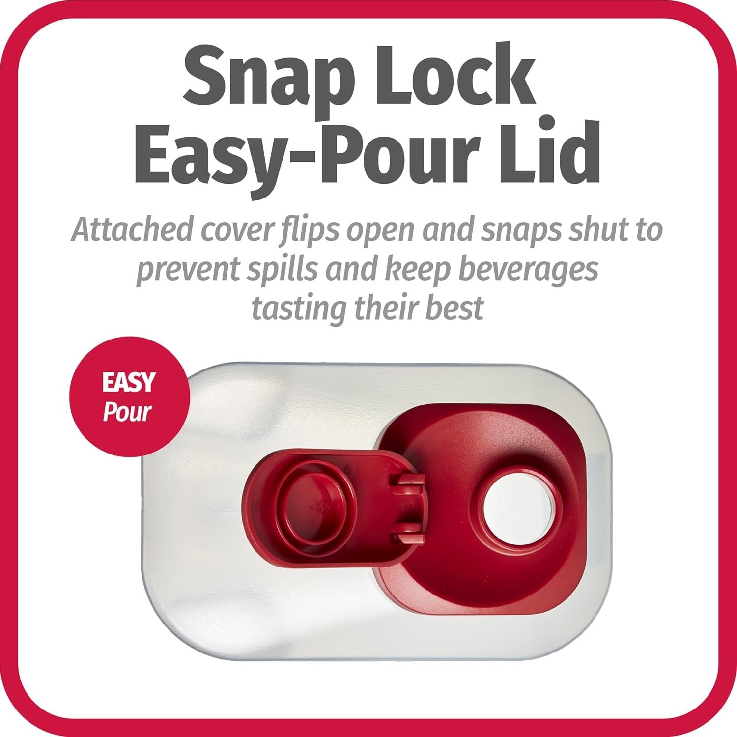 Durable BPA-Free 1 Quart Easy-Pour Pitcher with Measurement Markings & Snap Lid