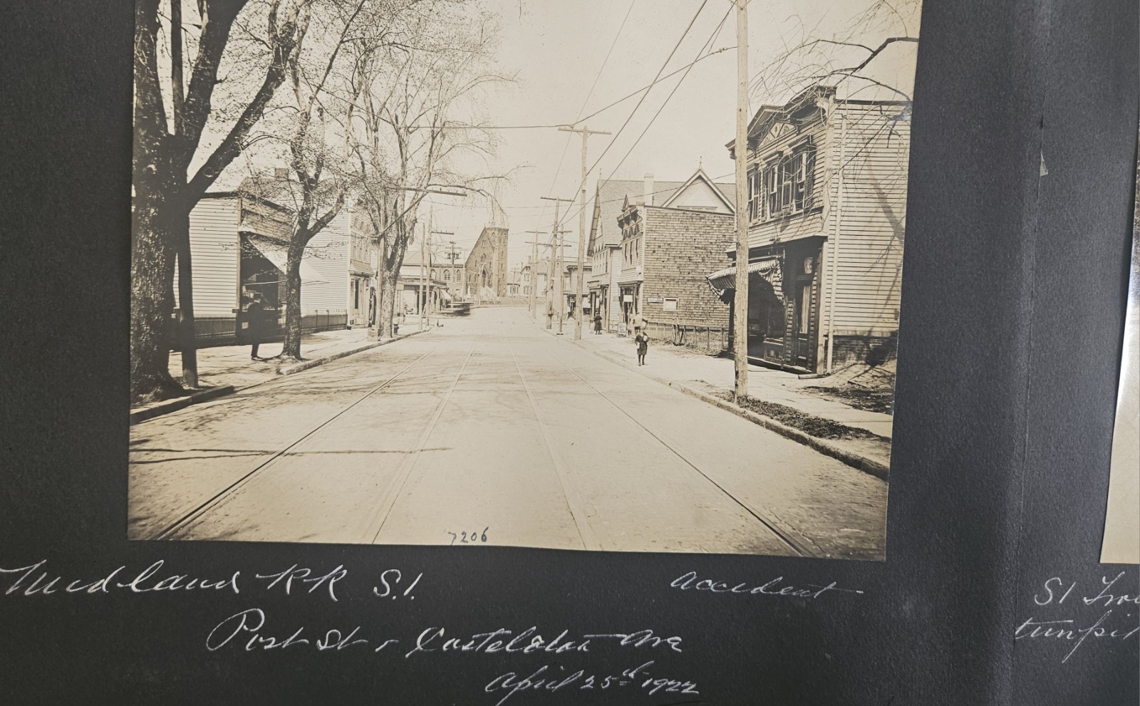 112 GREAT Original 1922-5 Staten Island TROLLEY street scene 7.5×9.5 Photo Album