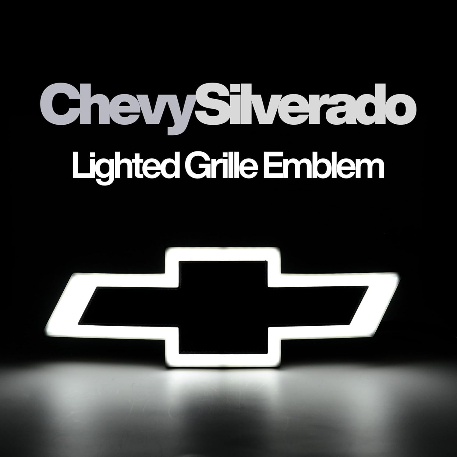 2016–2018 Chevy Silverado LED Lighted Front Grille Emblem Black Finish