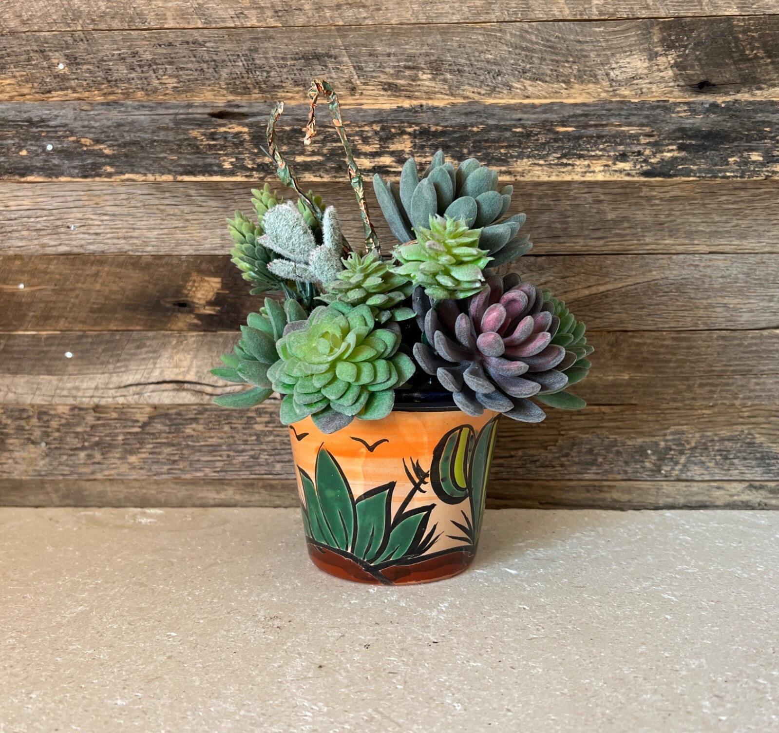 Handcrafted MINI Talavera Clay Planter Hand Painted