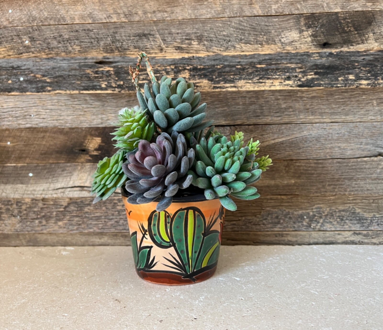 Handcrafted MINI Talavera Clay Planter Hand Painted