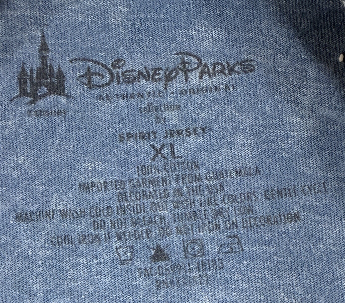 Disneyland Spirit Jersey Adults Size XL Disney Resort Blue Stone Washed