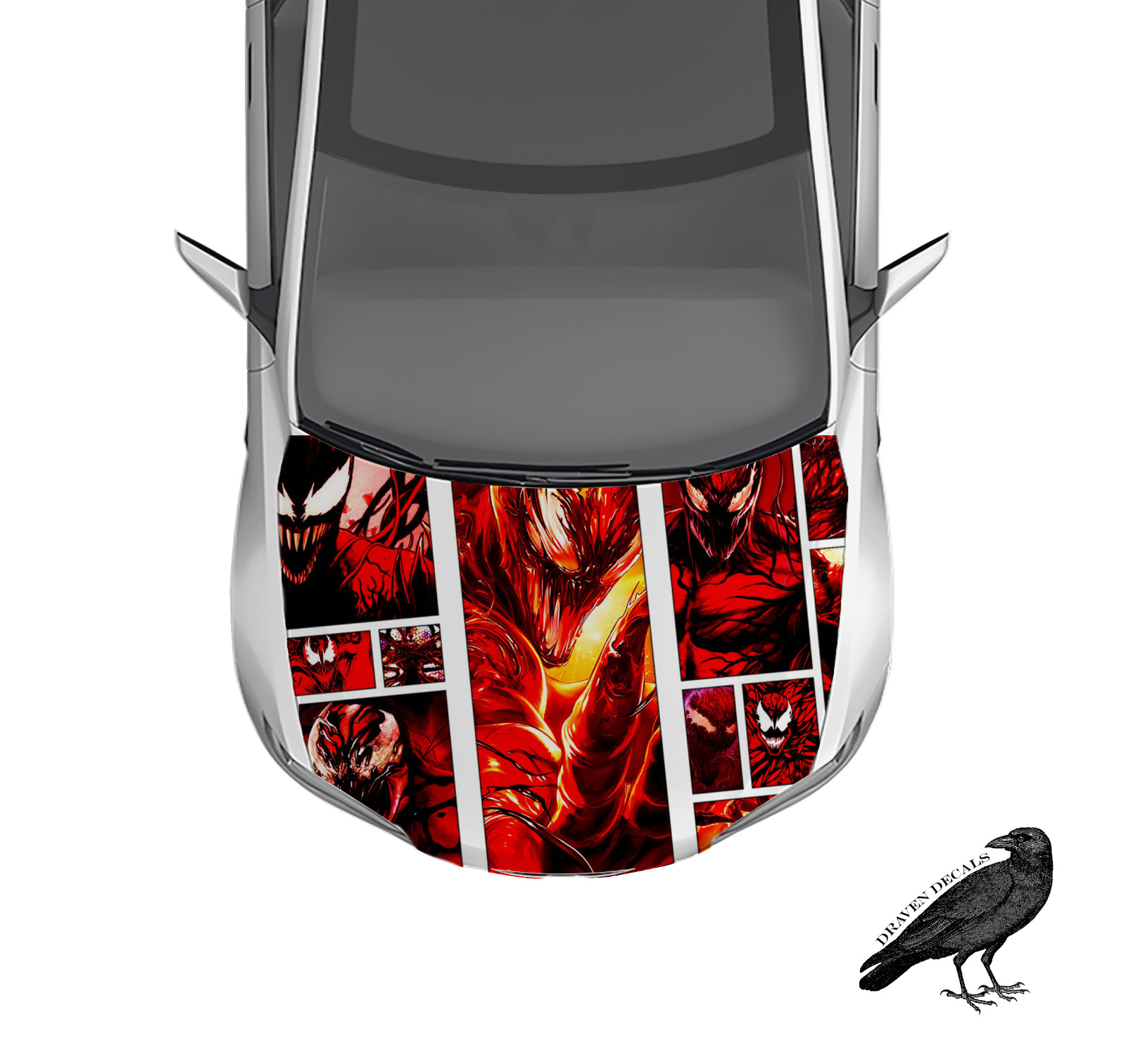 Carnage Comic Hood Wrap Weatherproof 3M Vinyl Car Decal 50″ X 65″
