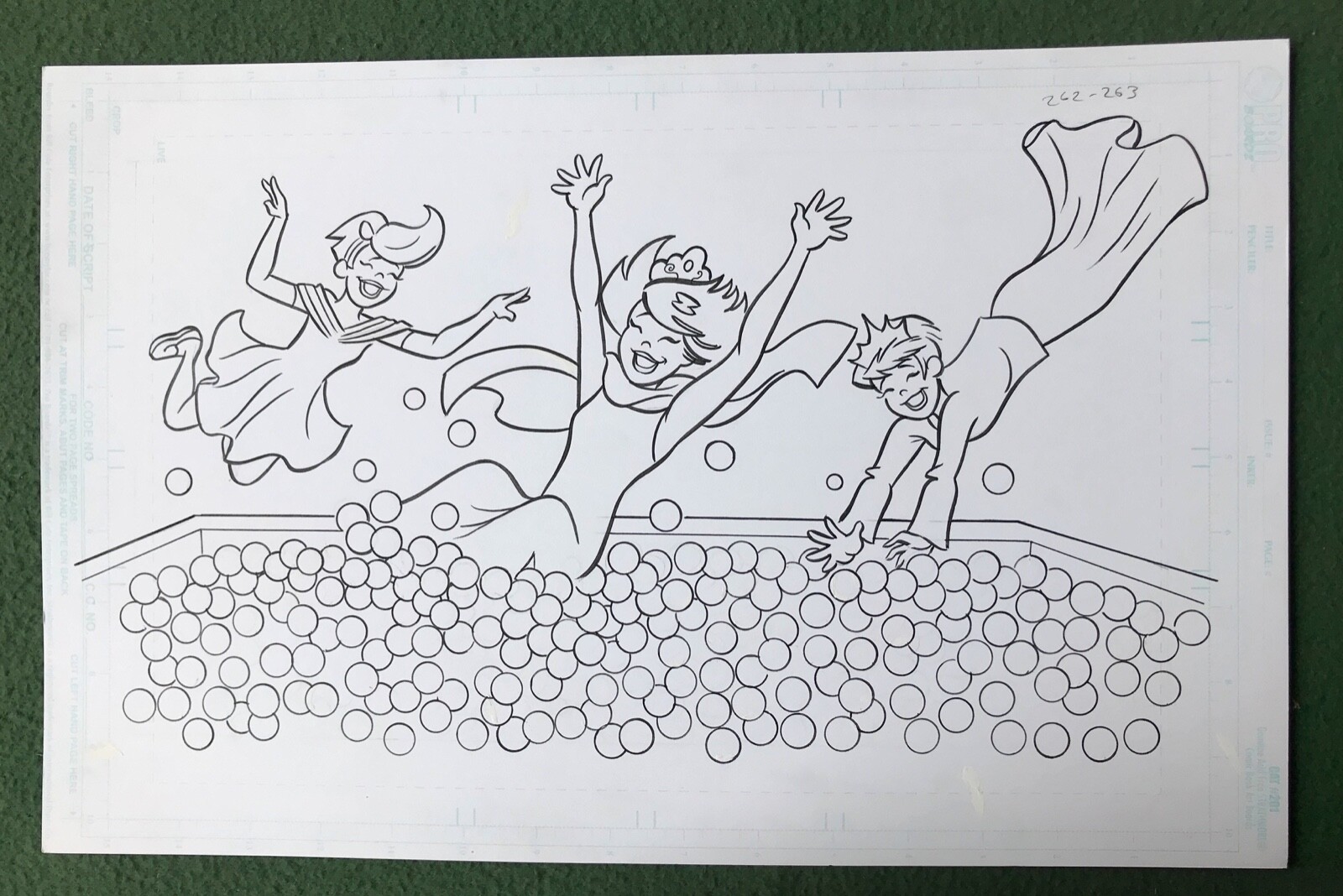 Original Coloring Book Artwork „PRINCESS“ Dan Parent signed by inker Ball Pit