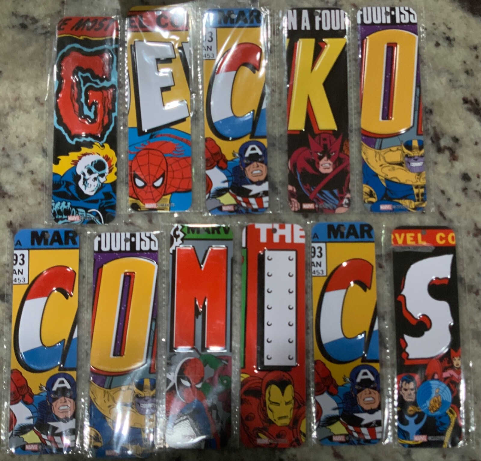 MARVEL COMICS Superhero Metal License Plate Letter A – Z Sign Home Wall Decor