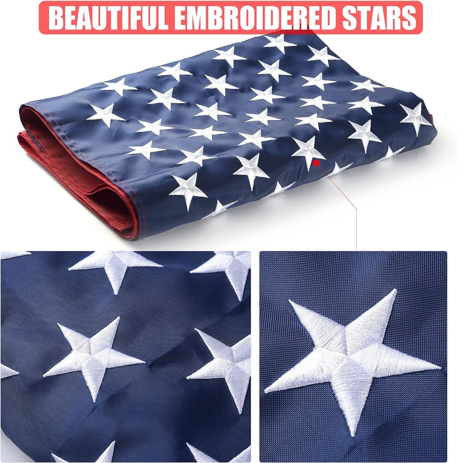 US American Flag 3×5 Quality Made USA Flag Embroidered United States Flag