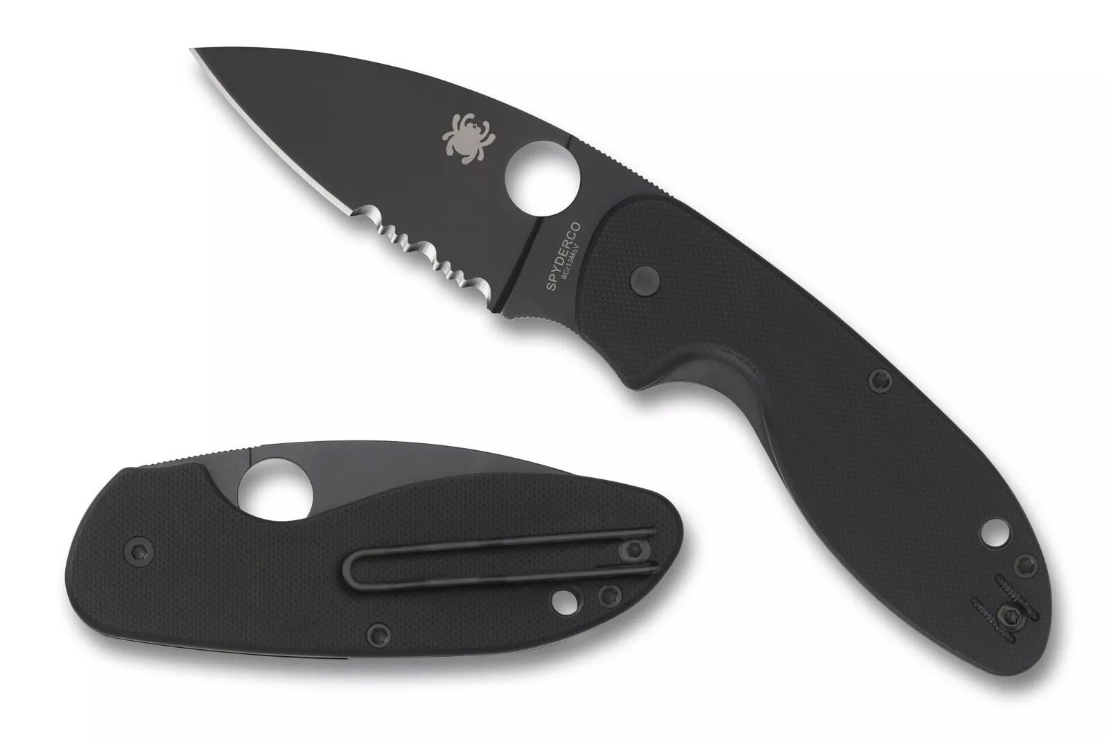 New Spyderco Efficient Knife Combo Edge Blade Black G-10 Handle – C216GPSBBK