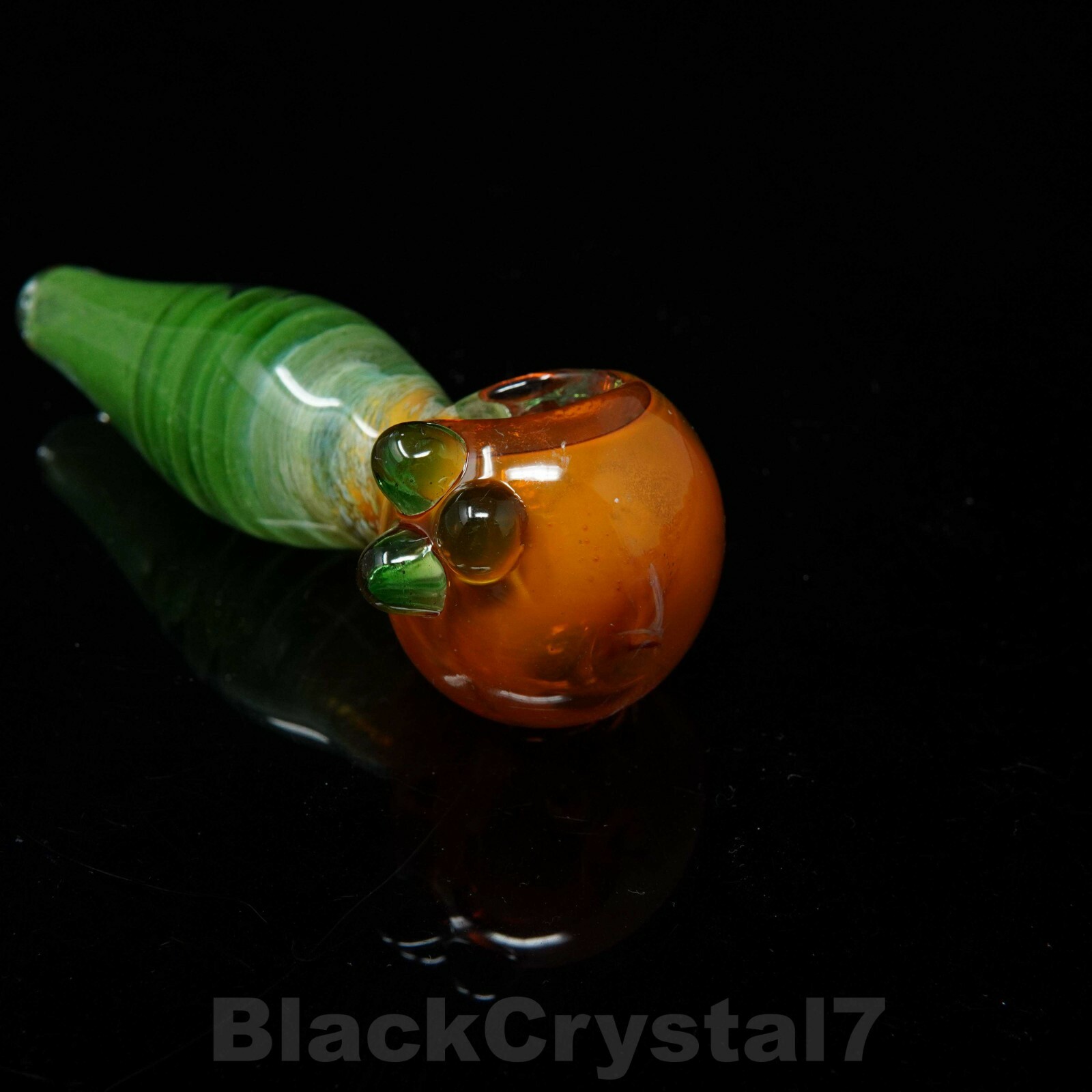 4.25 in Handmade Golden Spiral Green Emerald Tobacco Smoking Bowl Glass Pipes