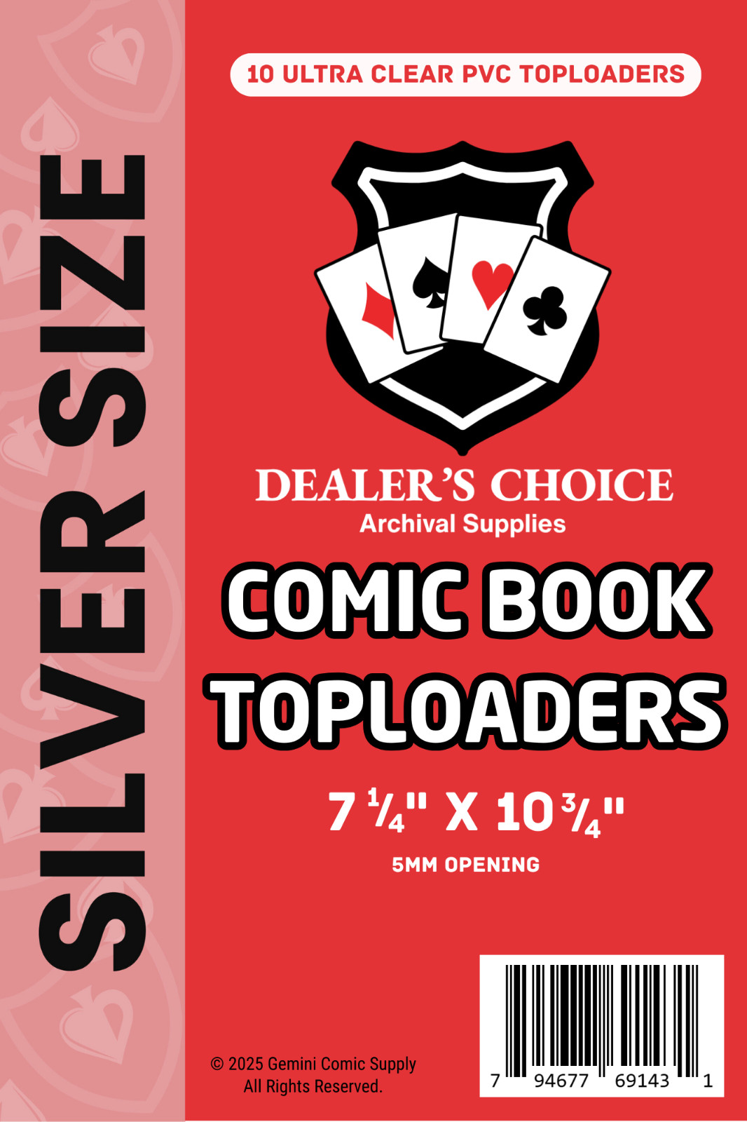 COMIC BOOK TOPLOADERS (Silver Size) – Ultra Clear 15mil High Quality Rigid PVC