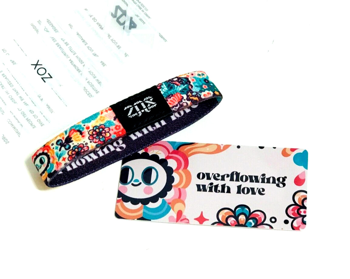 ZOX **OVERFLOWING WITH LOVE** Silver Single small NIP Wristband w/Card