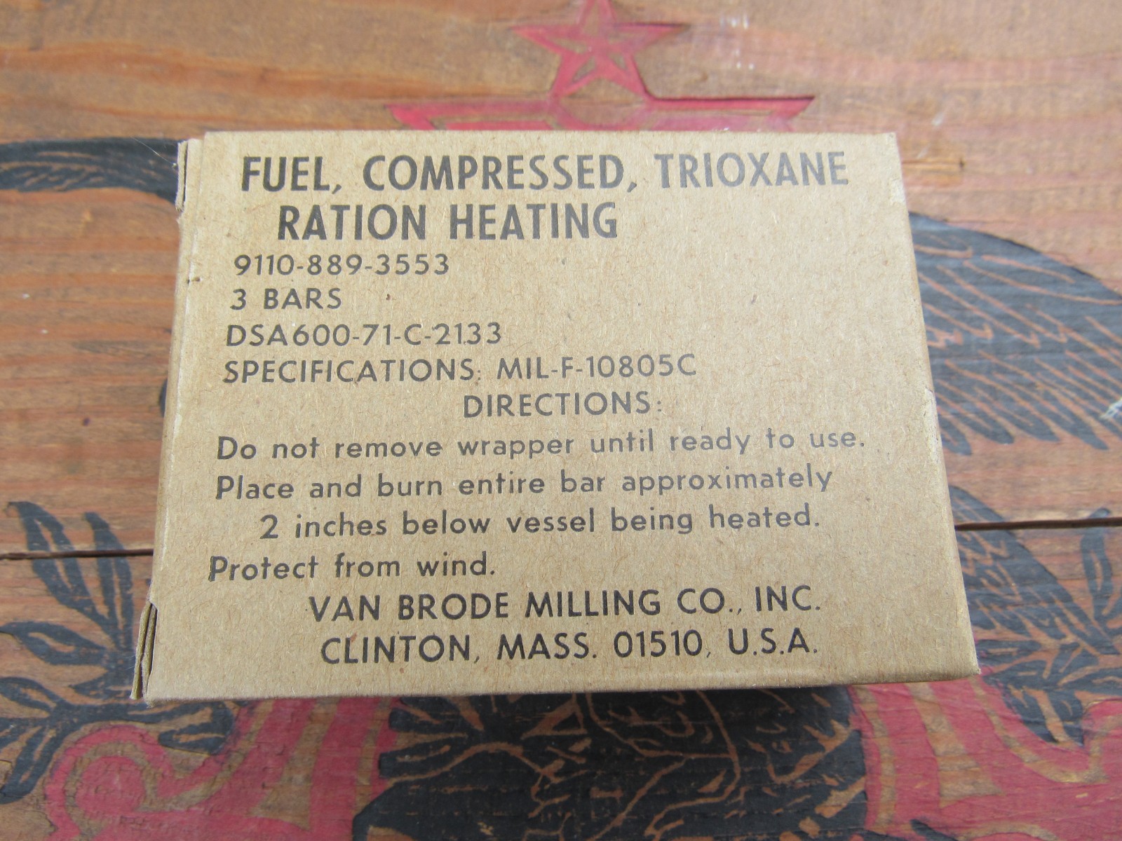 Vintage Trioxane Military Issue Compressed Fuel Bar 2 Per Box – 2 Boxes (4 Bars)