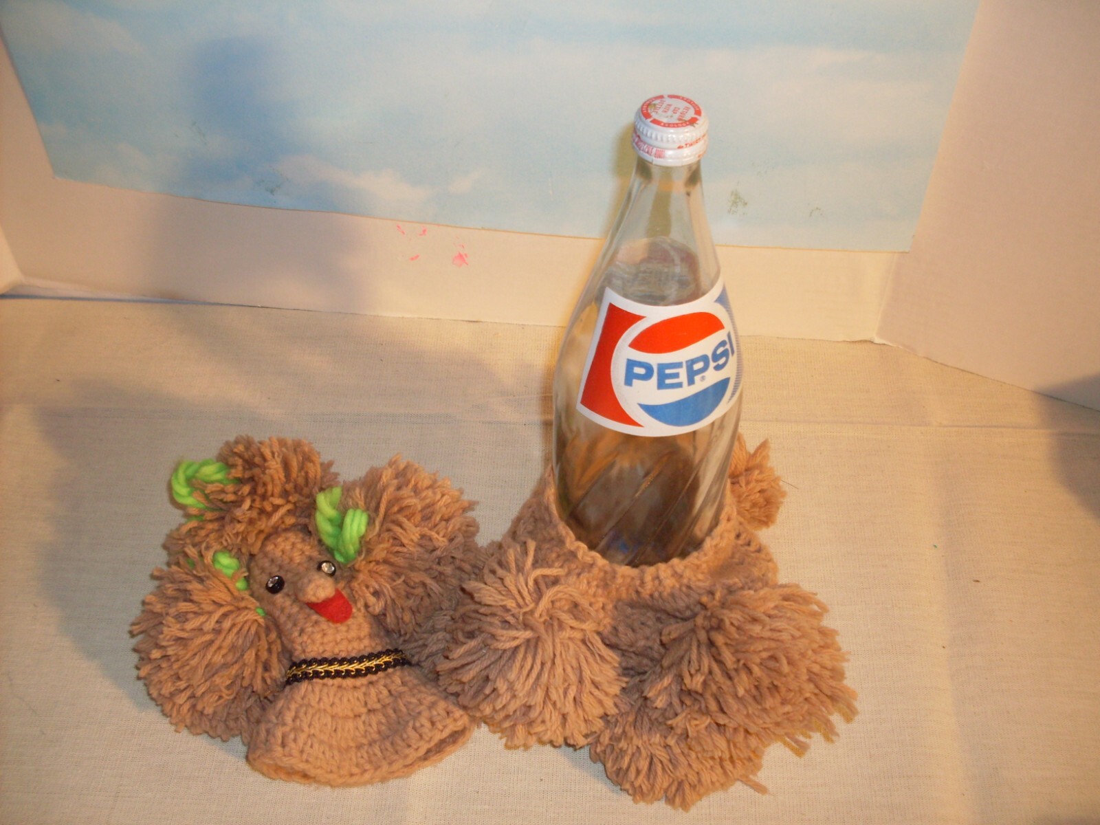 Cute Crocheted Standing Poodle Door Stop. A loveable, easy-care, practical pet