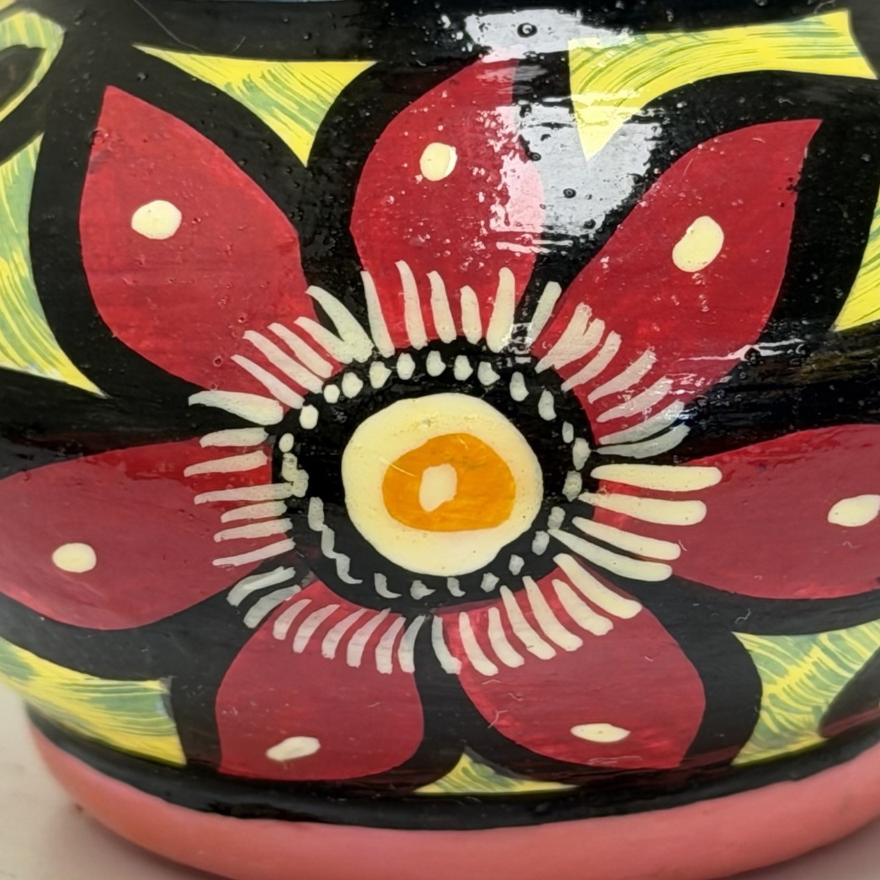 Vintage 2006 Handpainted Talavera Style Mexican Pottery Vase Signed Colorful
