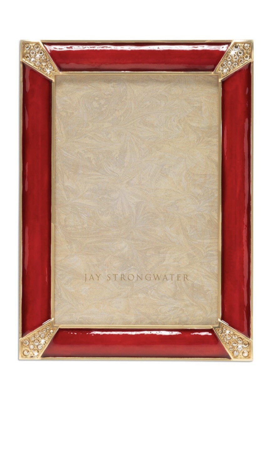 JAY STRONGWATER LEONARD PAVE CORNER 4×6″ FRAME GOLD RUBY #SPF5830-224 NEW NIB