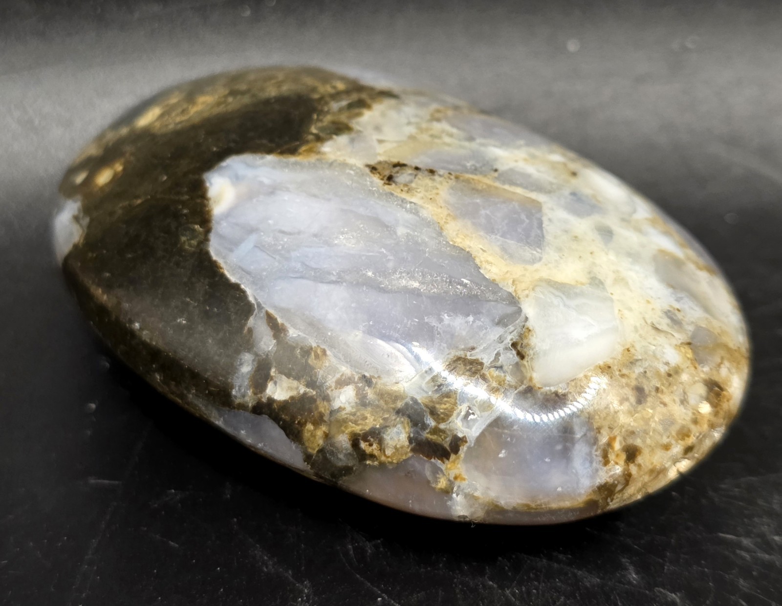 2.5″ Brecciated Purple Jasper Polished Palm Stone | Mystic Merlinite Crystal