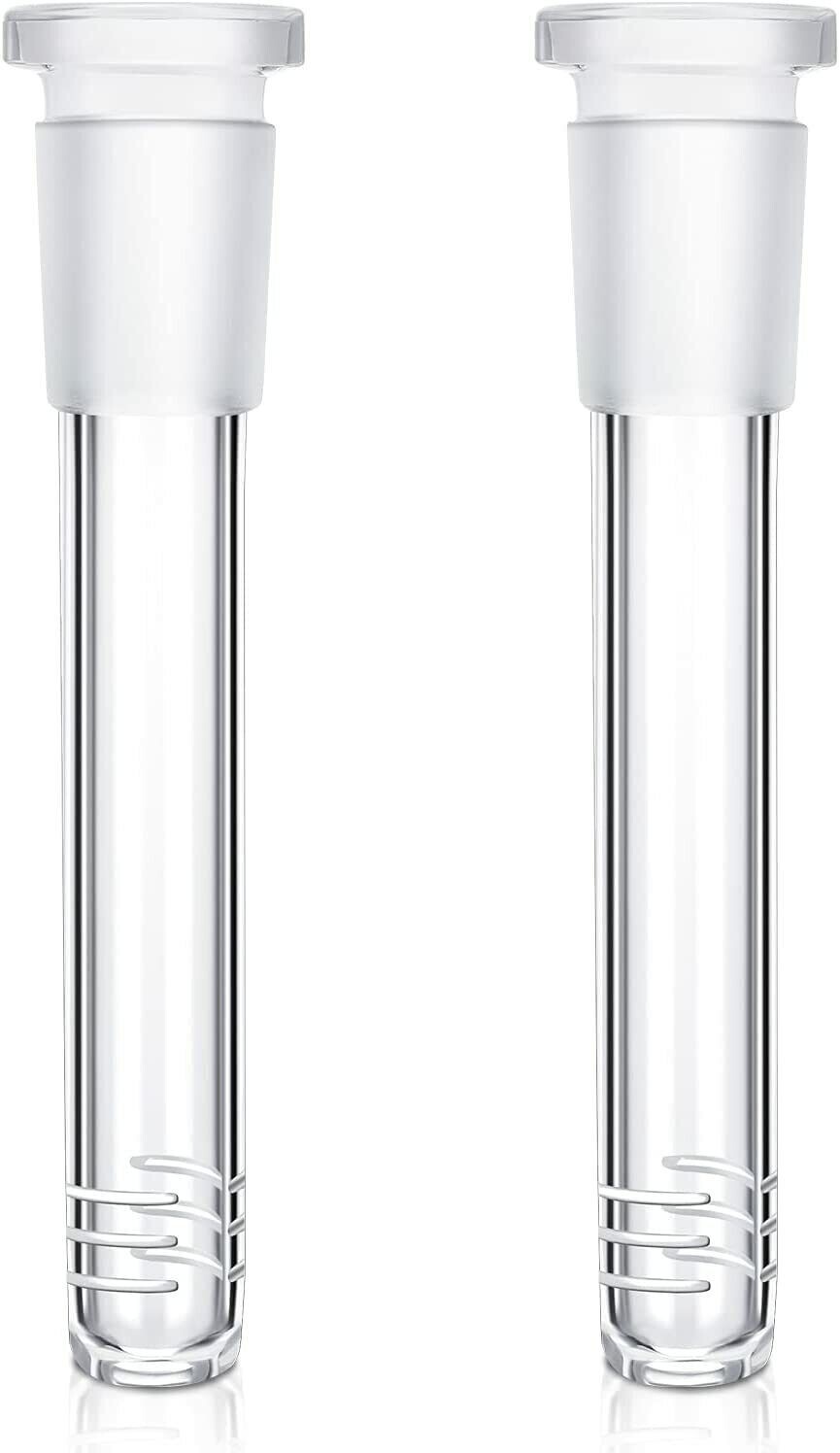 2PACK 4.5in Glass Downstem fit 14mm Male Bowl for 8“/9“/10“/12“ Filter Bong