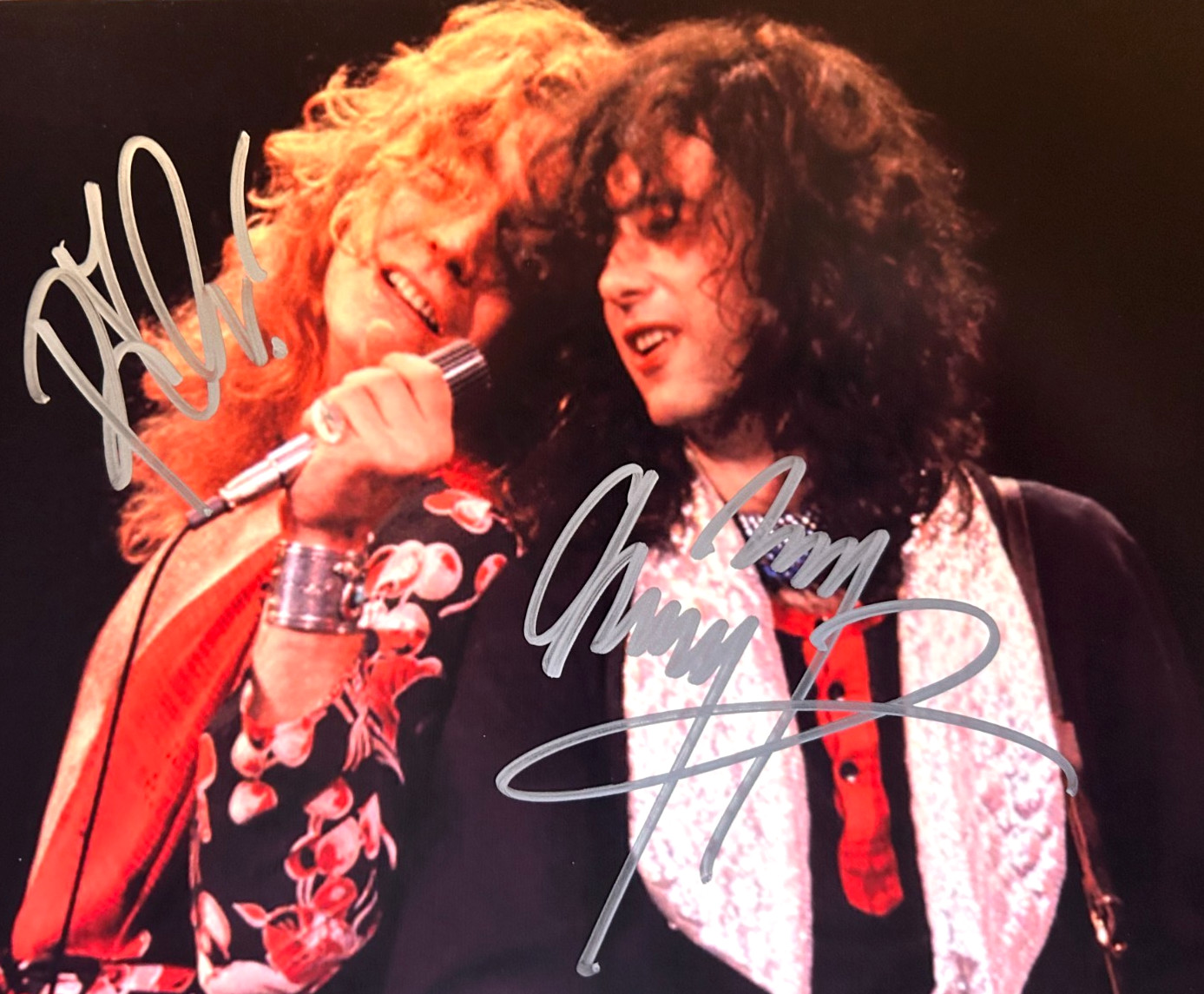 LED ZEPPELIN (Page, Plant) Signed 8×10 inch Original Authentic Autographs w/COA