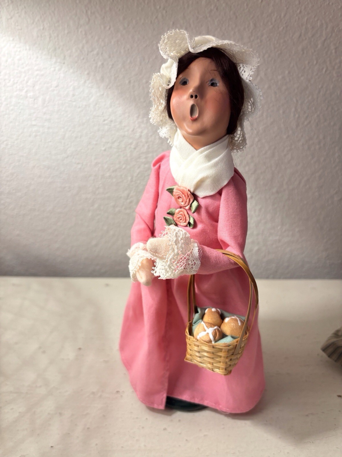 Williamsburg Byers Spring/Easter Girl & Basket Of Hot Cross Buns. Hard to Find.