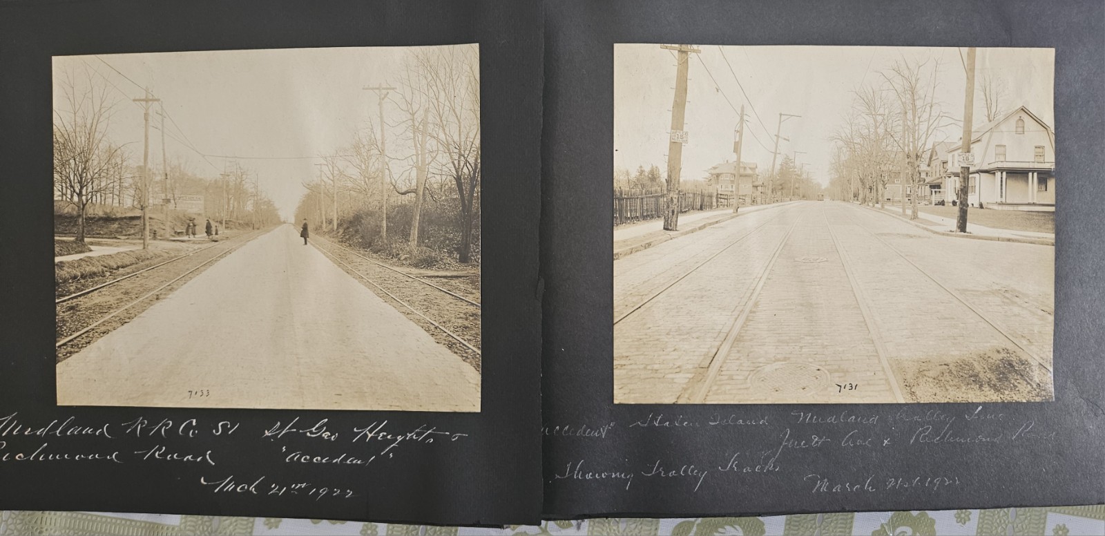 112 GREAT Original 1922-5 Staten Island TROLLEY street scene 7.5×9.5 Photo Album