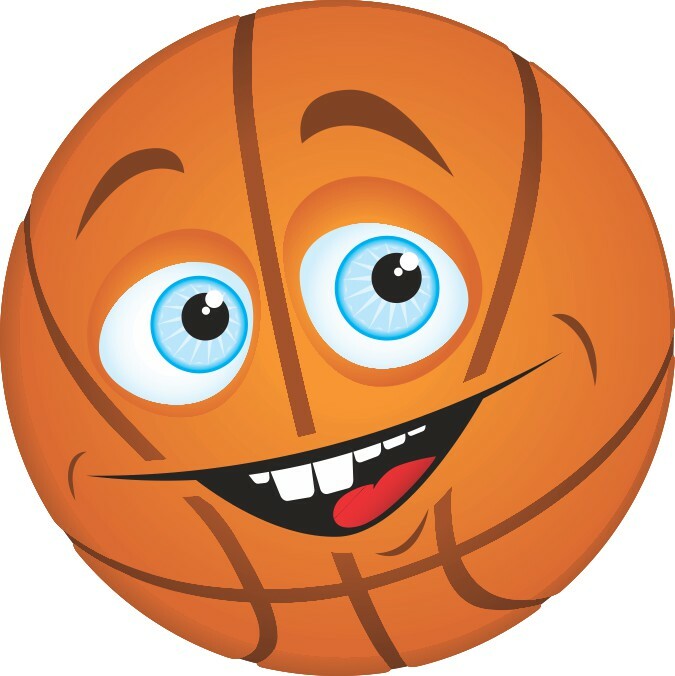 4.5in x 4.5in Happy Face Basketball Sticker Car Truck Vehicle Bumper Decal