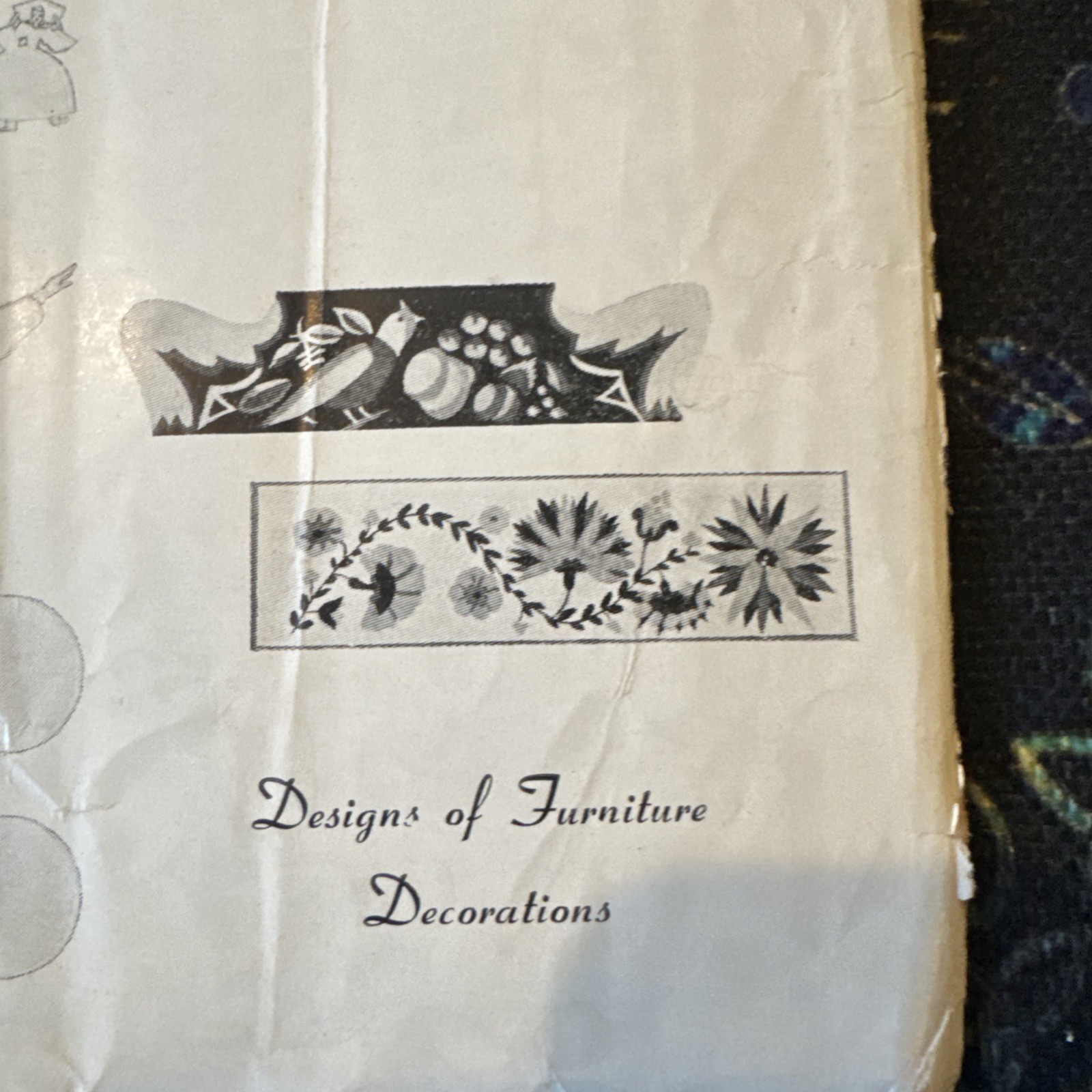 RARE Antique American Home Pattern No A573 Furniture Decoration FF HTF 1940’s