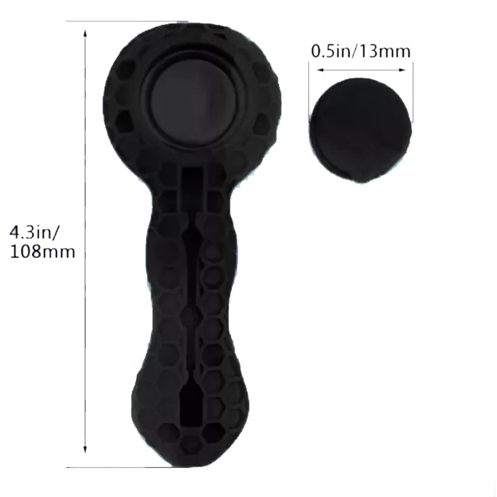 2pc Silicone Smoking Pipe 4.3″ Honeycomb Bee Tobacco Hand Pipes Glass Bowl Tool