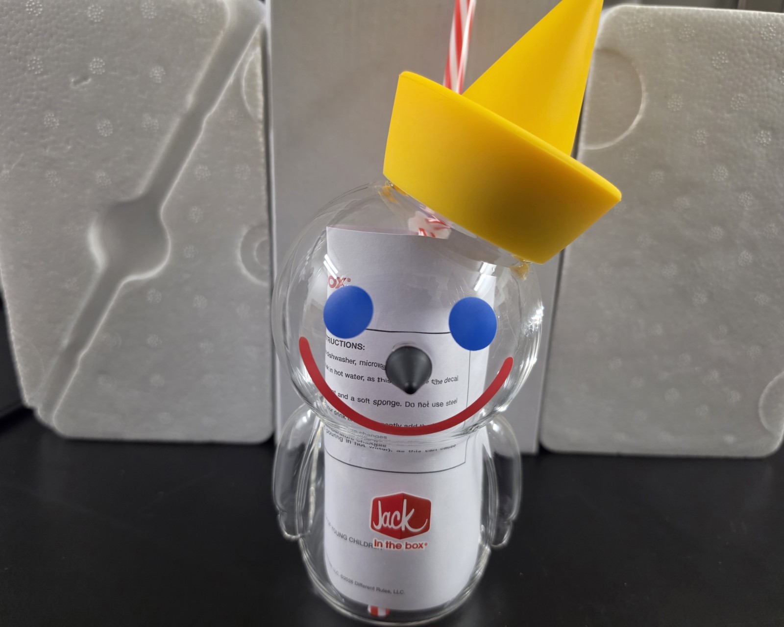 Jack in the Box Jack Drink Cup w/ Straw, Glass. Limited edition🥤✨️