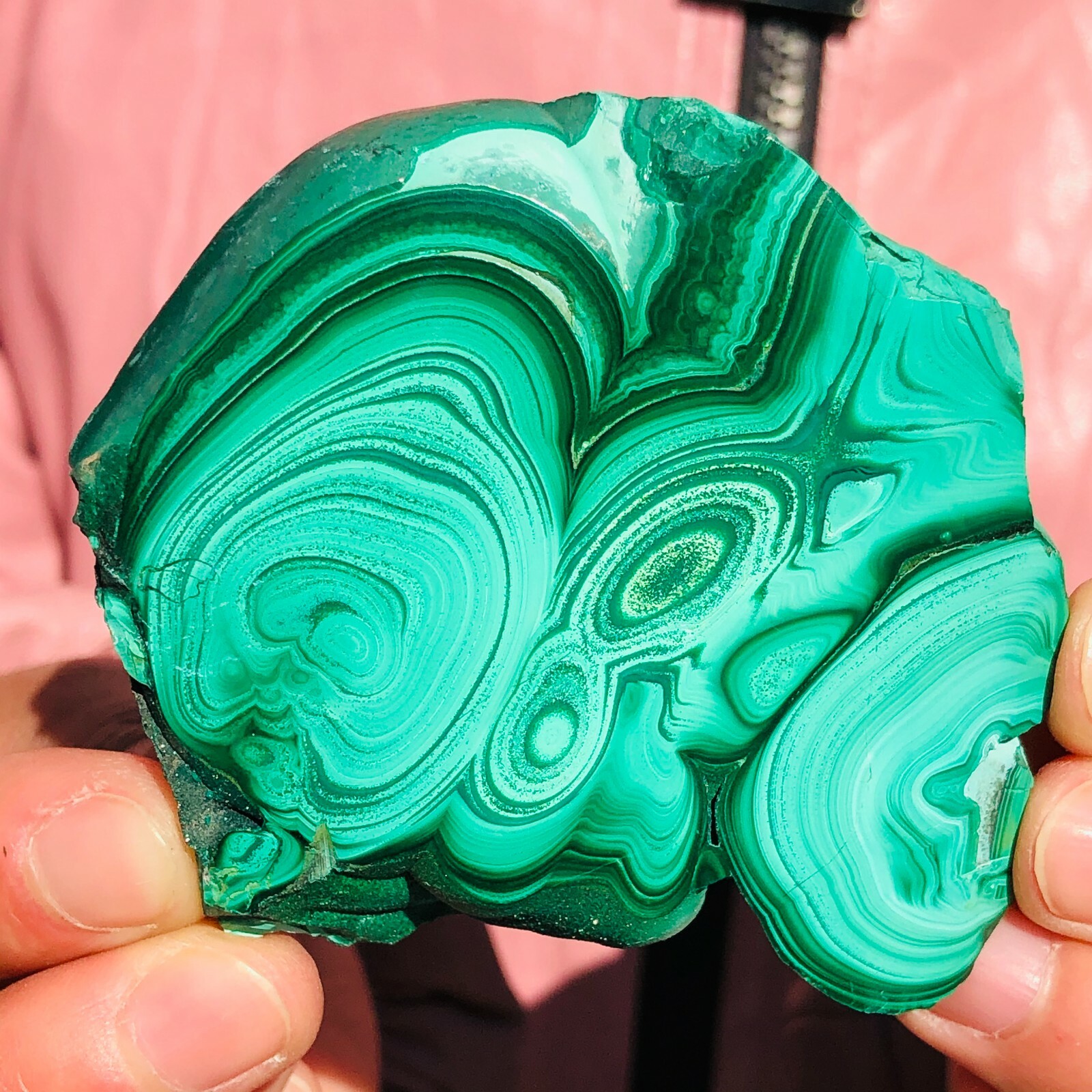 0.33LB Natural malachite slice quartz crystal luster mineral specimen heals 810