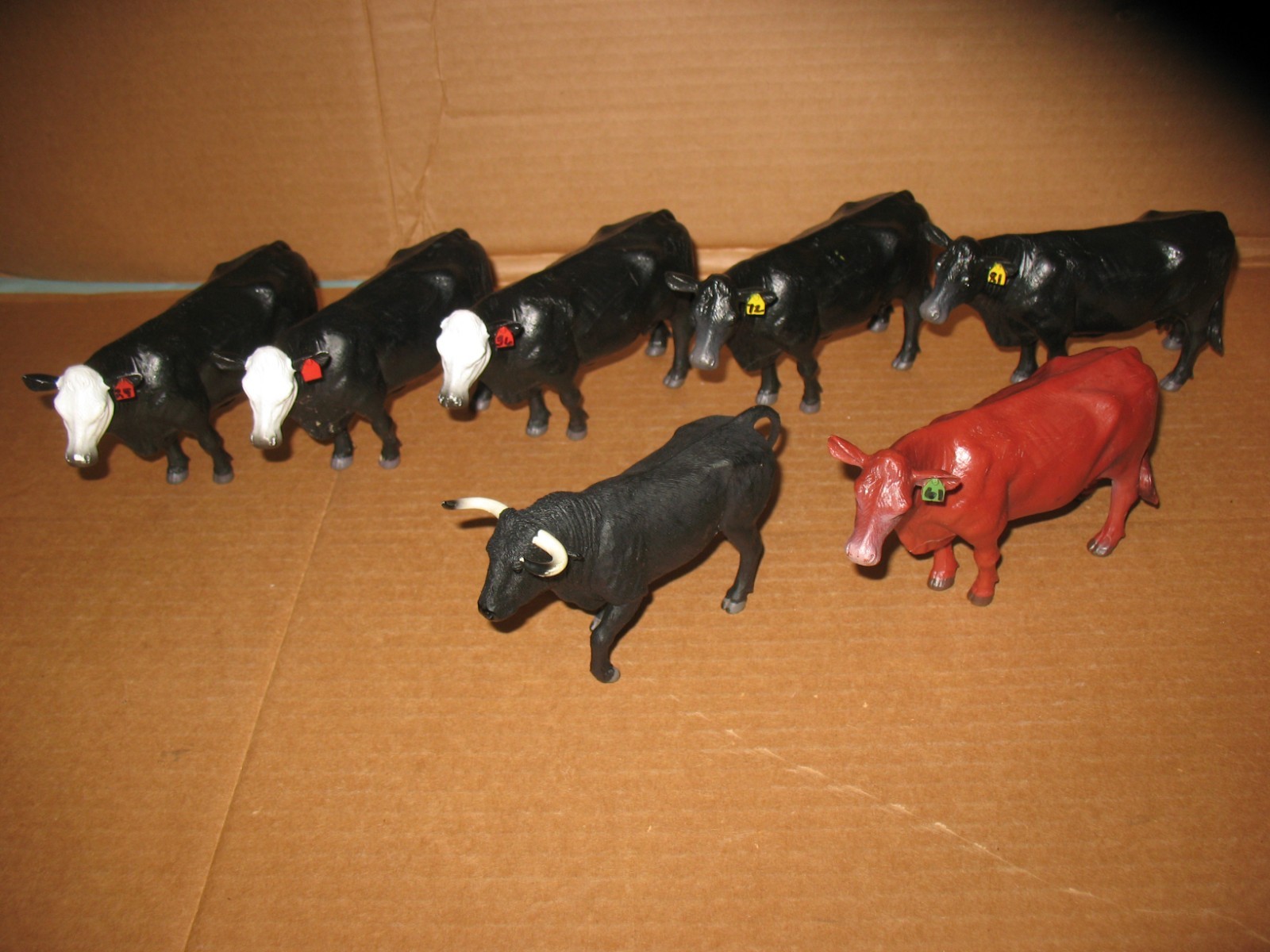 Lot Of 6 Little Busters Ear Tagged Cows & A Mojo Bull