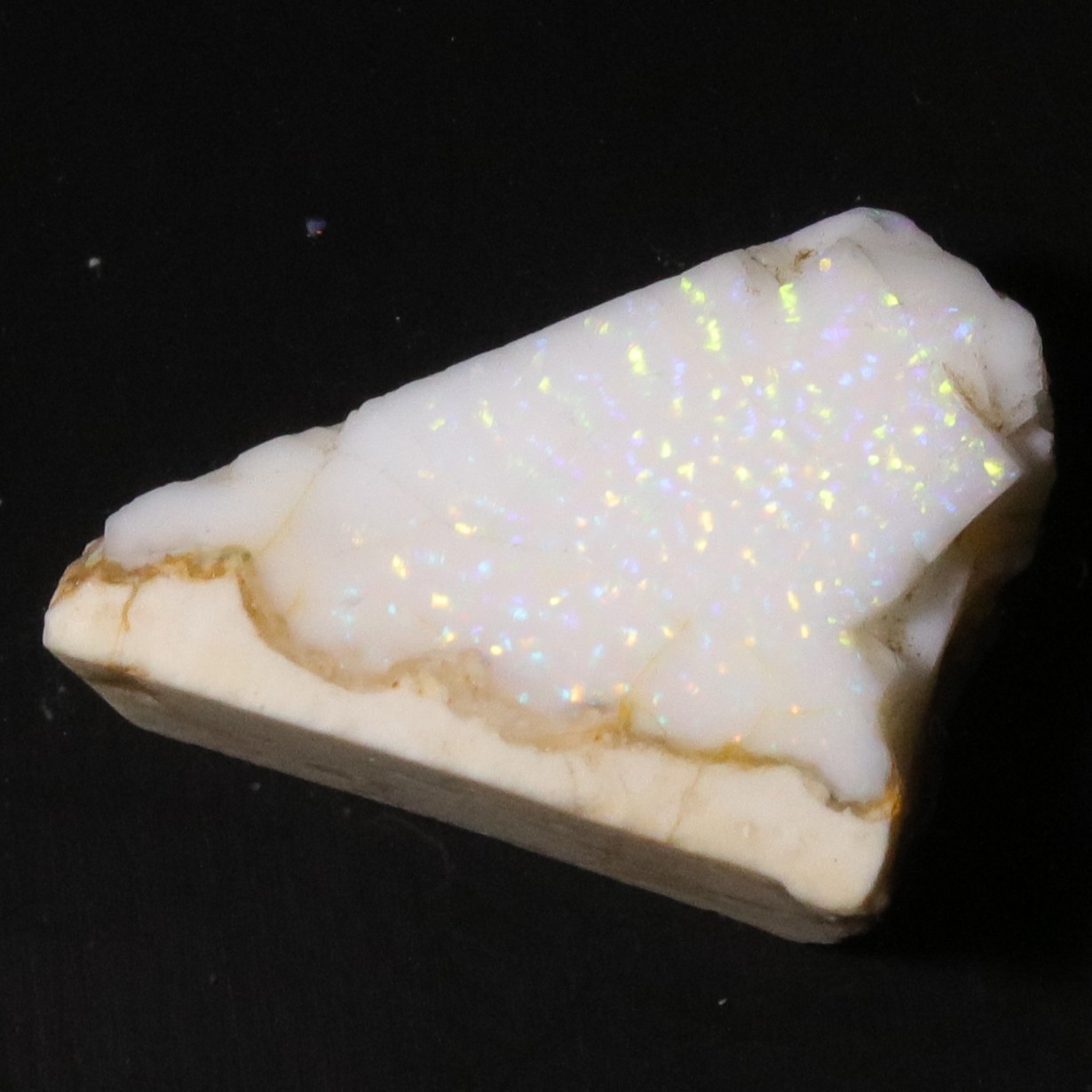 29 ct Spencer Idaho Opal – Multi-color Pinfire Seam – Natural Matrix Rub