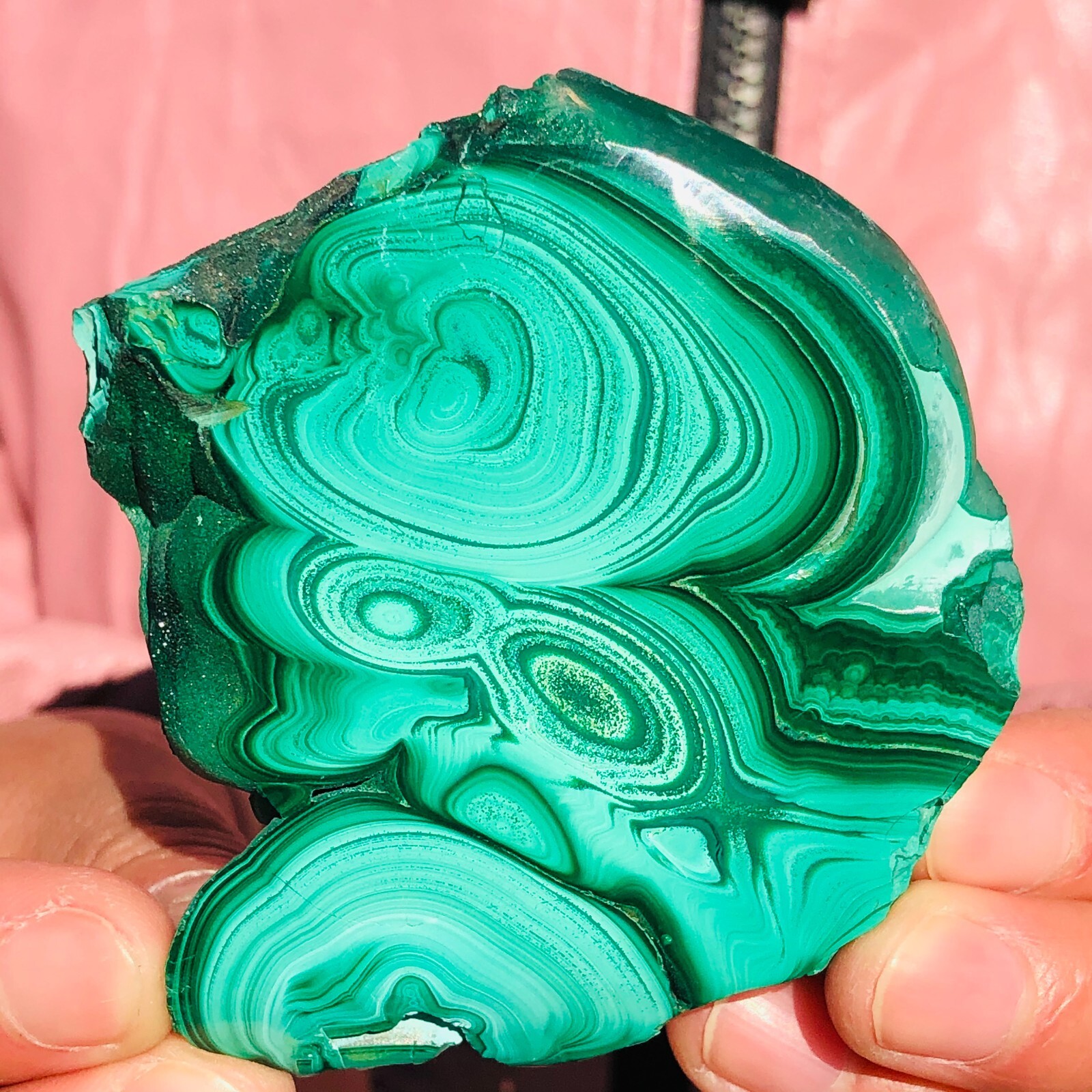 0.33LB Natural malachite slice quartz crystal luster mineral specimen heals 810