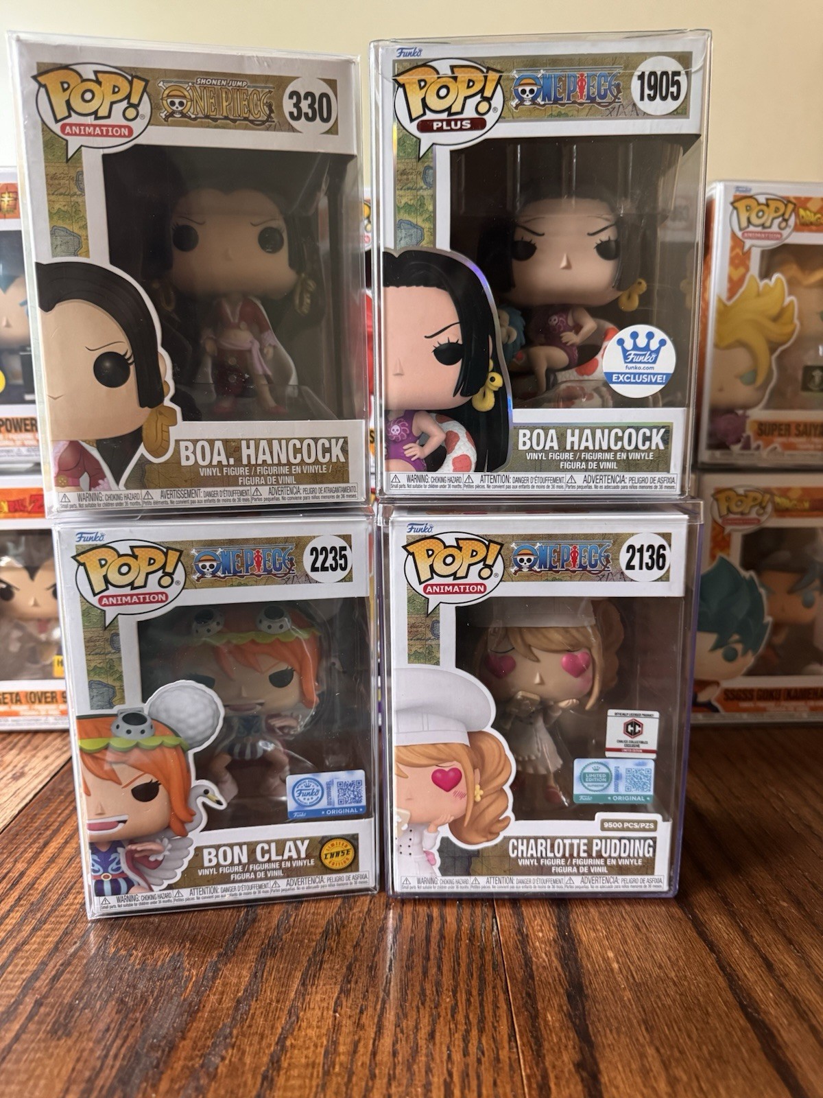 FUNKO POP! One Piece Bundle Charlotte Pudding 2136 Bon Clay Chase 2235