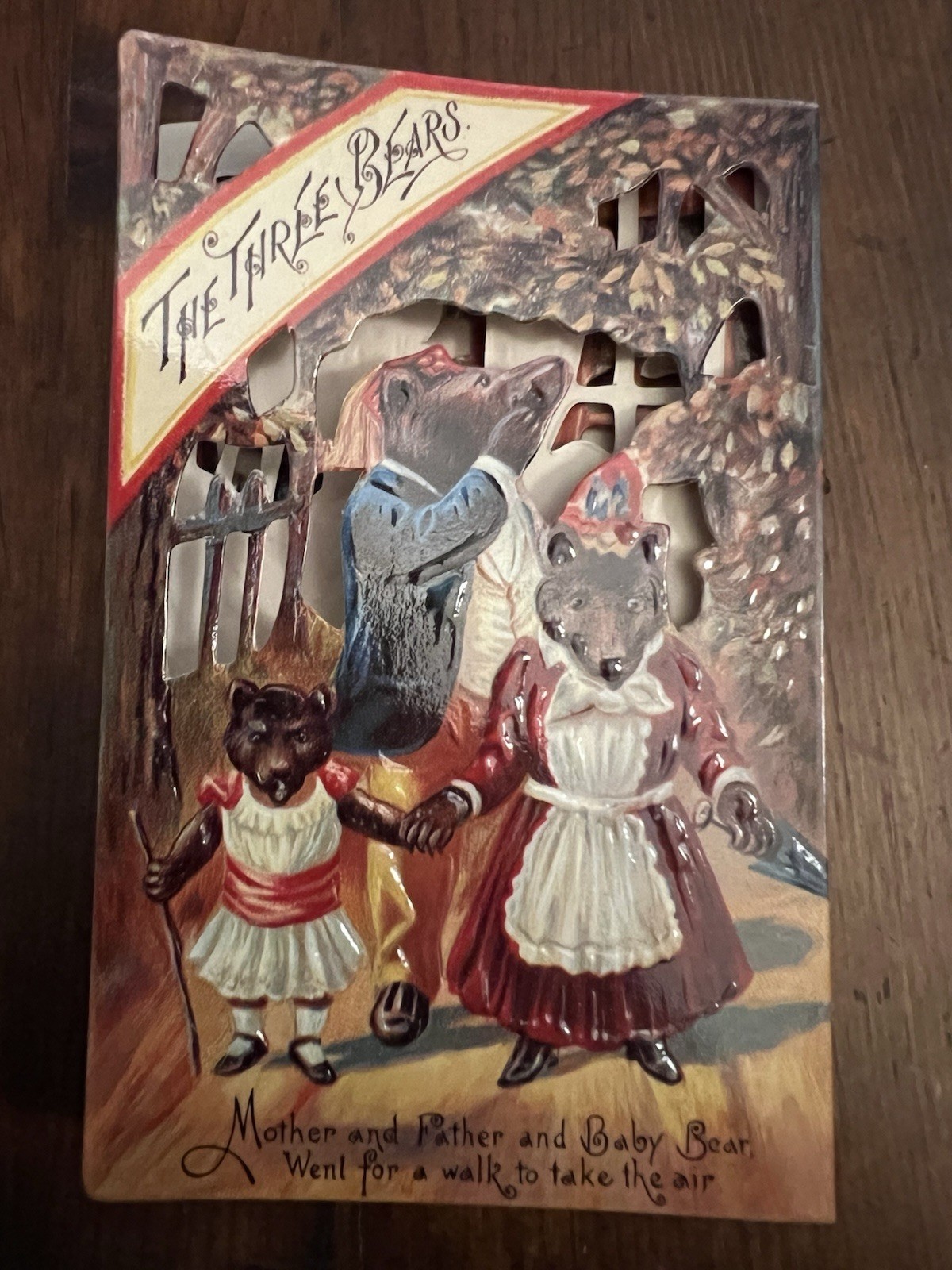 Vintage Merrimack Old Fashion Die Cut Goldilocks & The 3 Bears 6 Part Fold Out