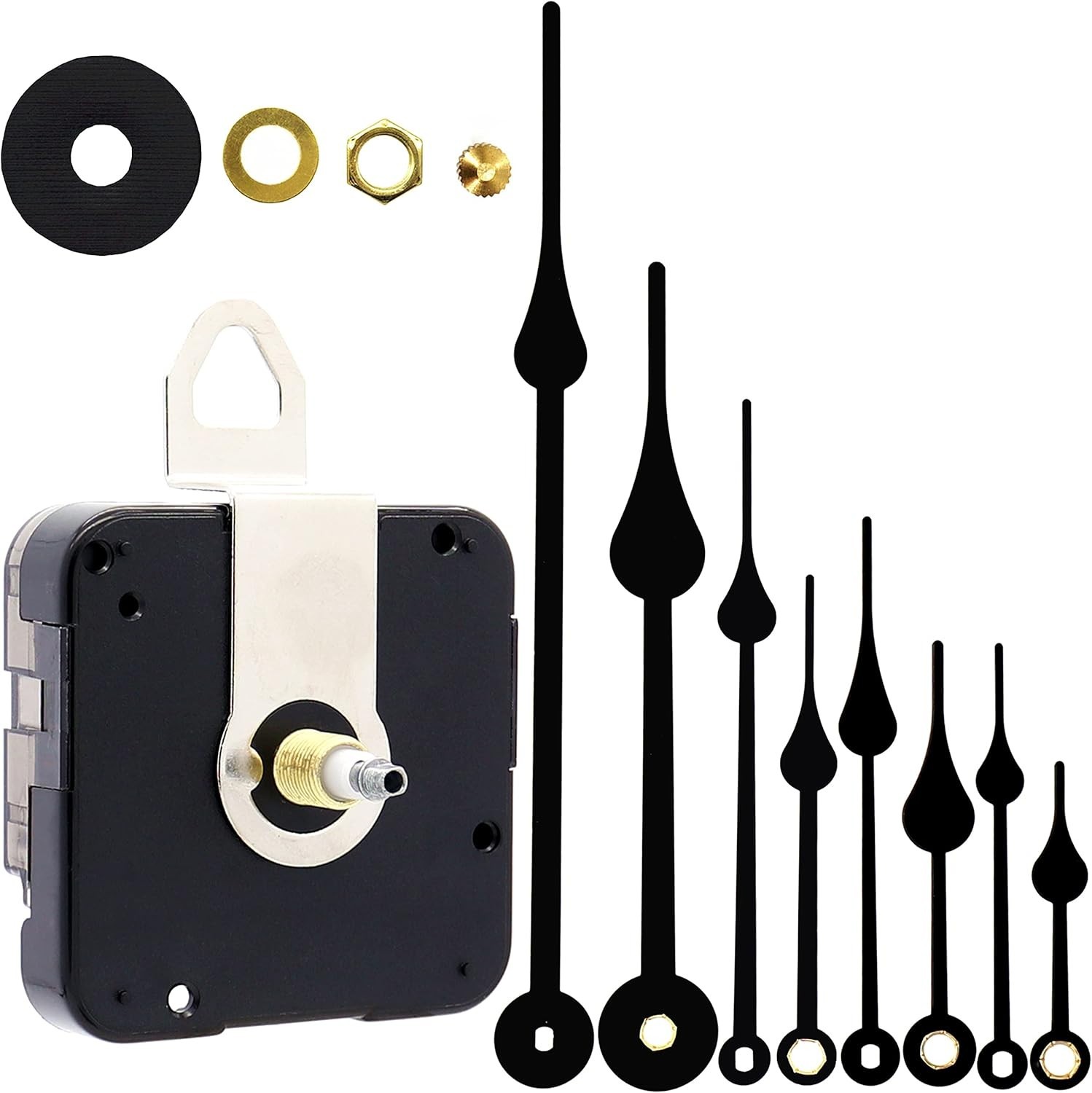 Modern Quartz Clock Movement Kit – Includes 4 Sets of Hands, Battery Powered