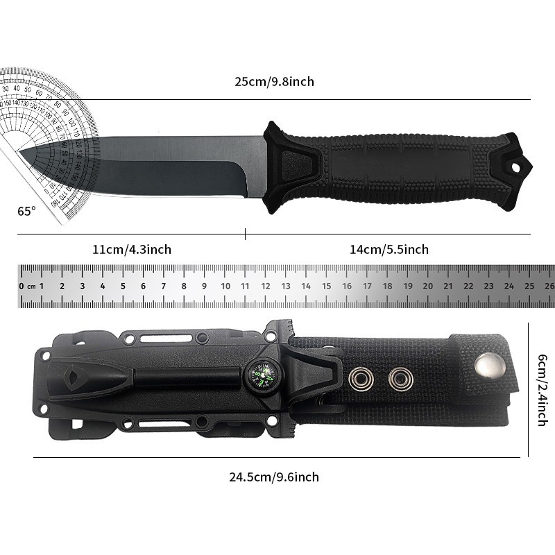 5Cr Steel Outdoor Fixed Blade, Anti-Slip Handle & Tactical Sheath for Camping