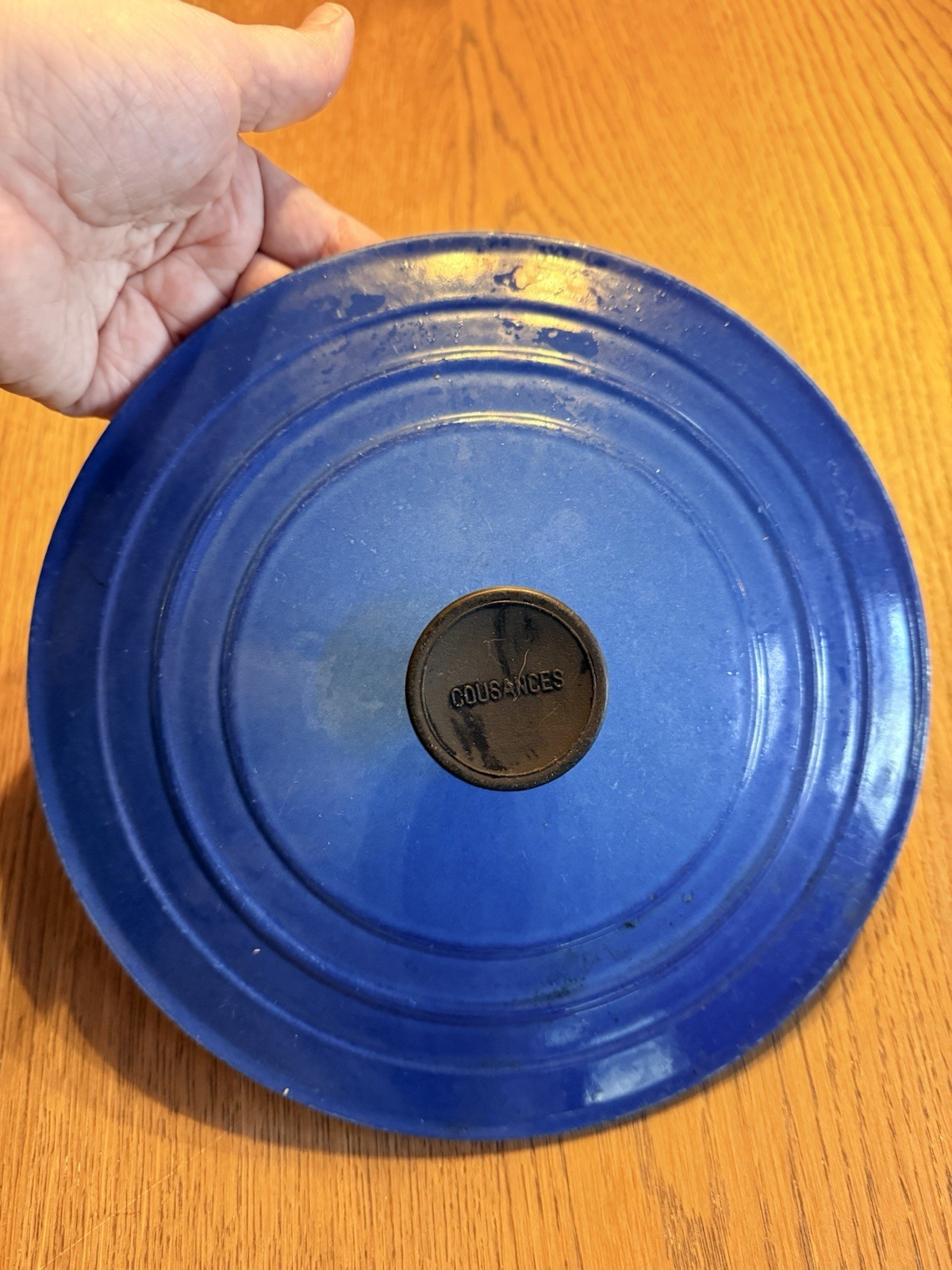 Vintage Cousances Le Creuset Ombré Blue Cast Iron Lid #22 France
