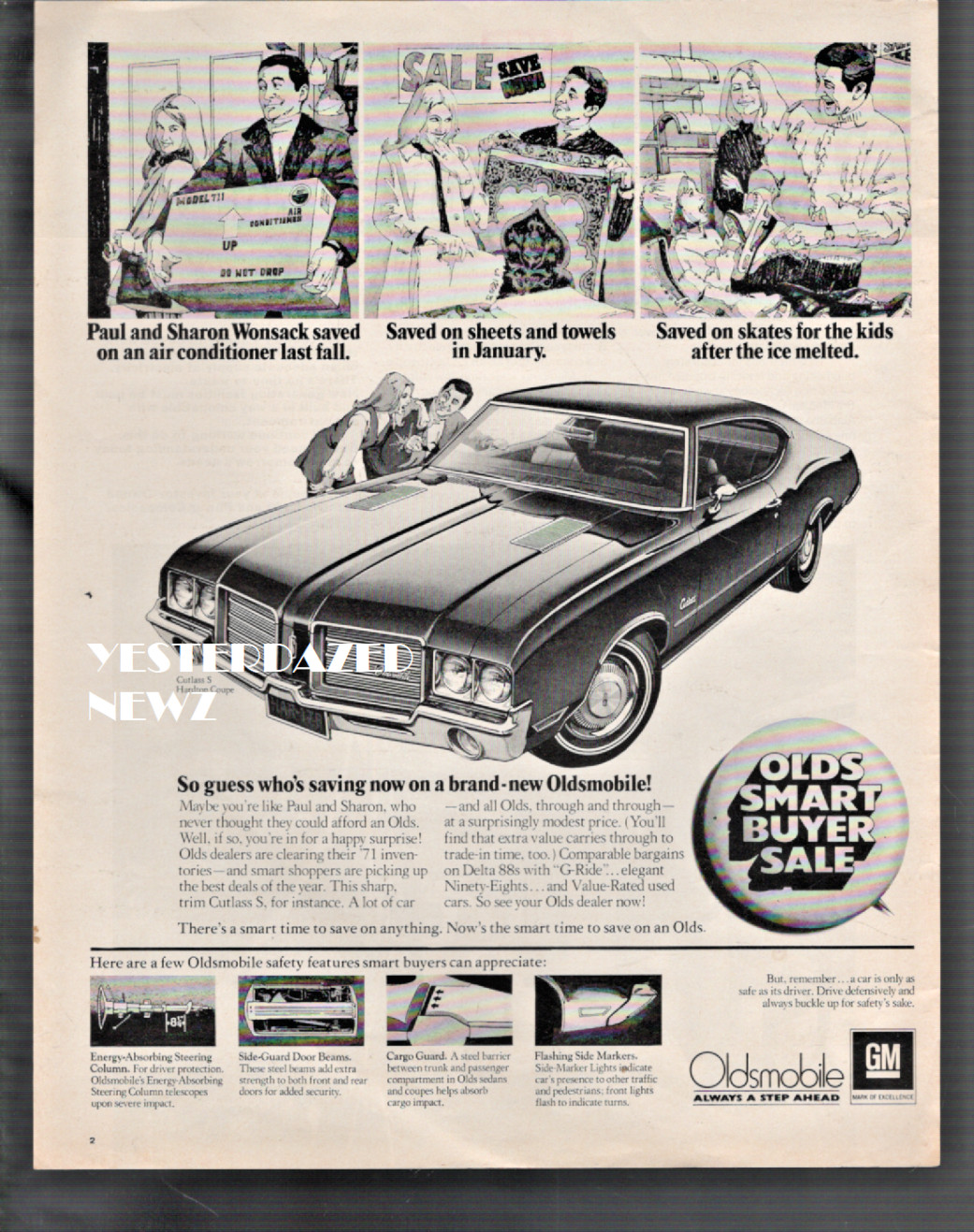 1971 print ad for Oldsmobile Cutlass „Olds Smart Buyer Sale“