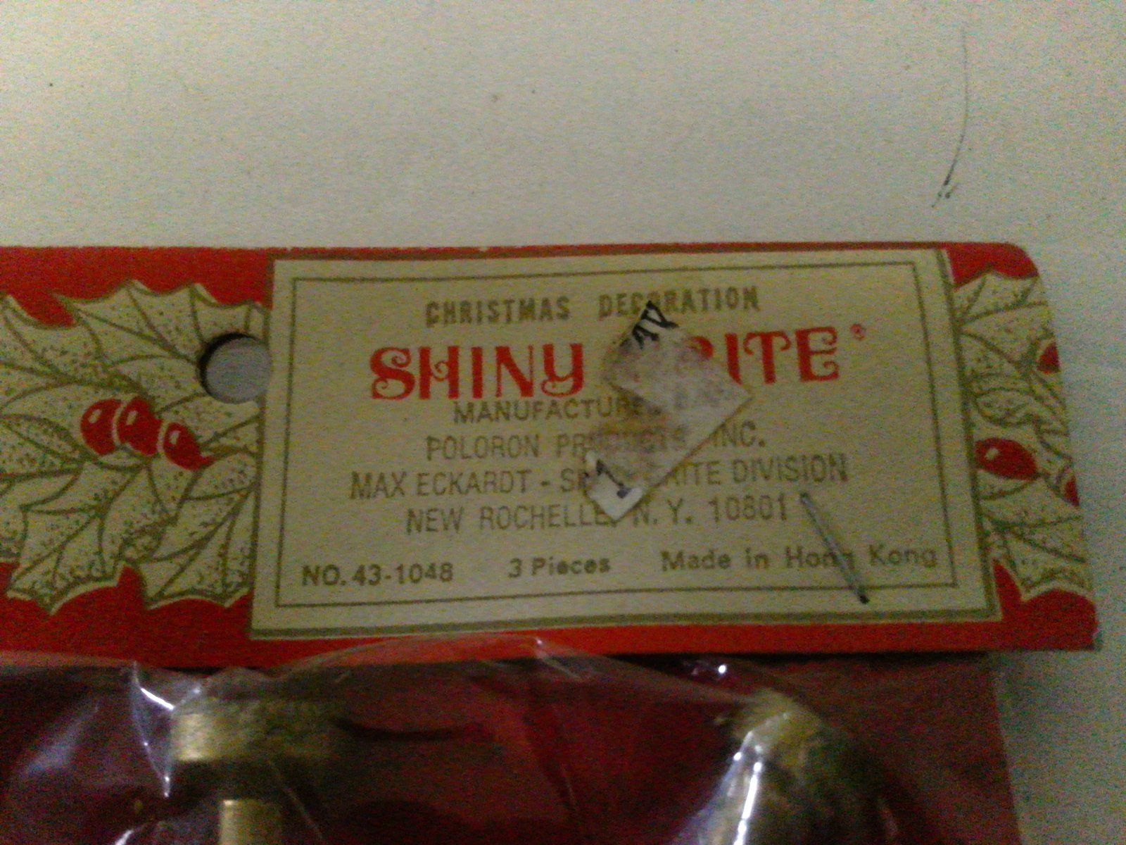 Shiny Brite Christmas musical instrument ornaments 1960’s New in package