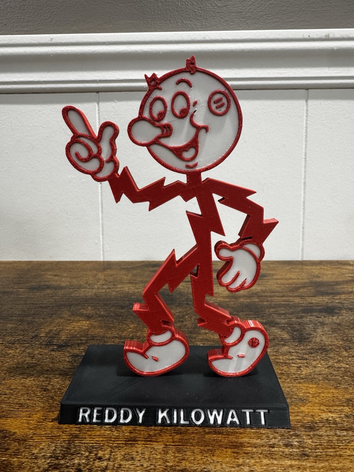 6” Reddy Kilowatt Character stand up sign Electricians trade