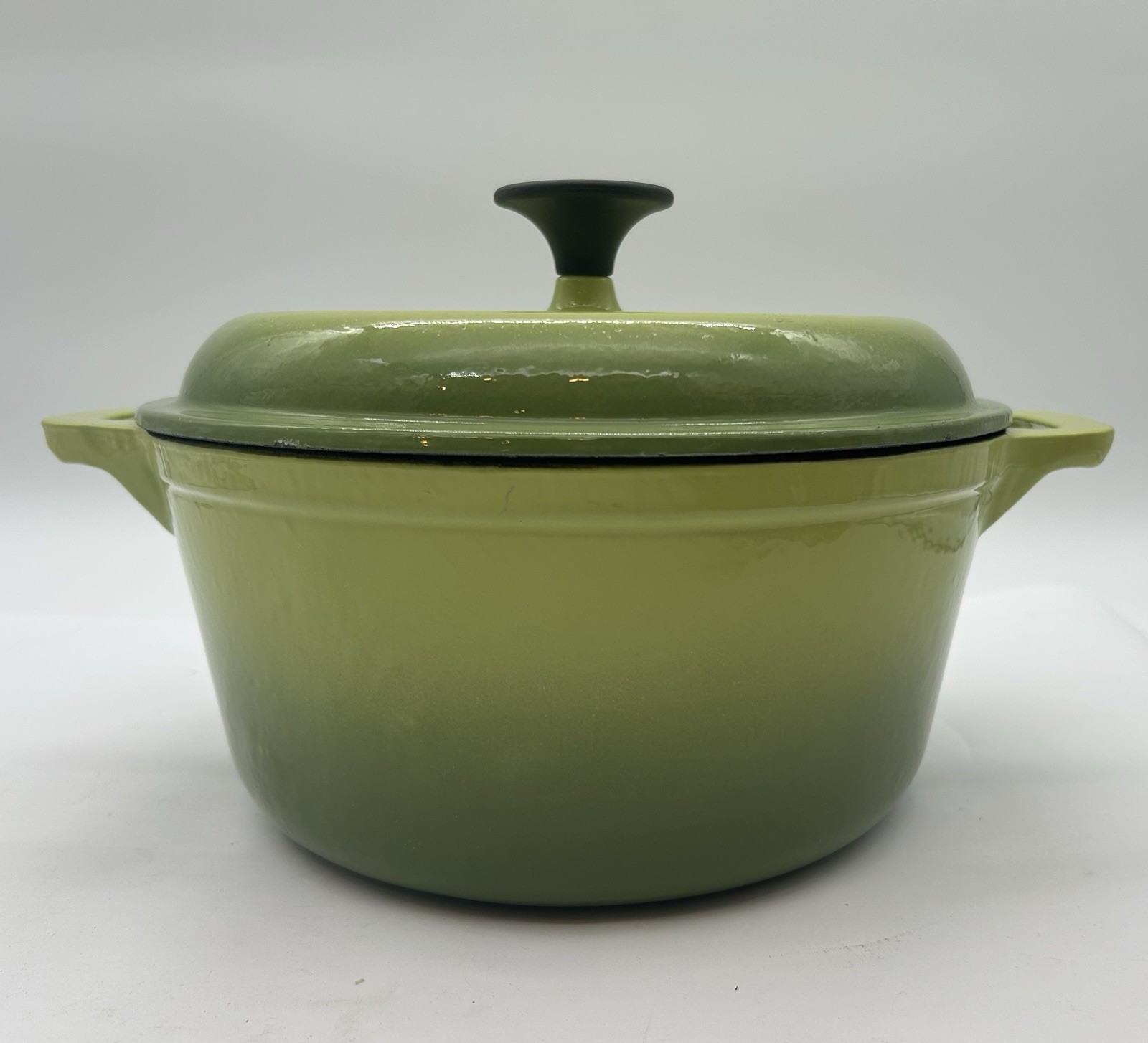 World Market Cast Iron Enameled 6Qt Dutch Oven Ombré Avocado Green