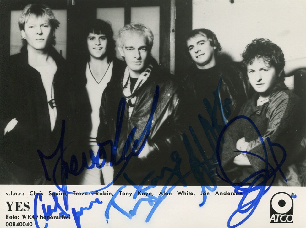 Yes autograph orig. – British ROCK Band, old signatures in PHOTO