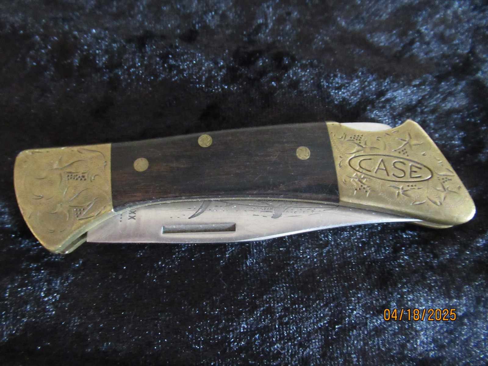 Vintage Case Knife Maco With Decorated Engraved Handle