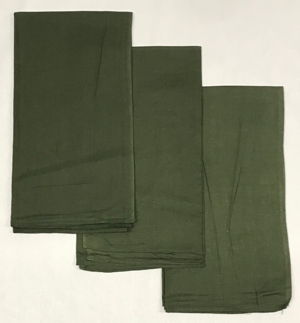 Swiss Military Olive Drab Cotton Bandana 31″ x 33″ NOS Lot of 3